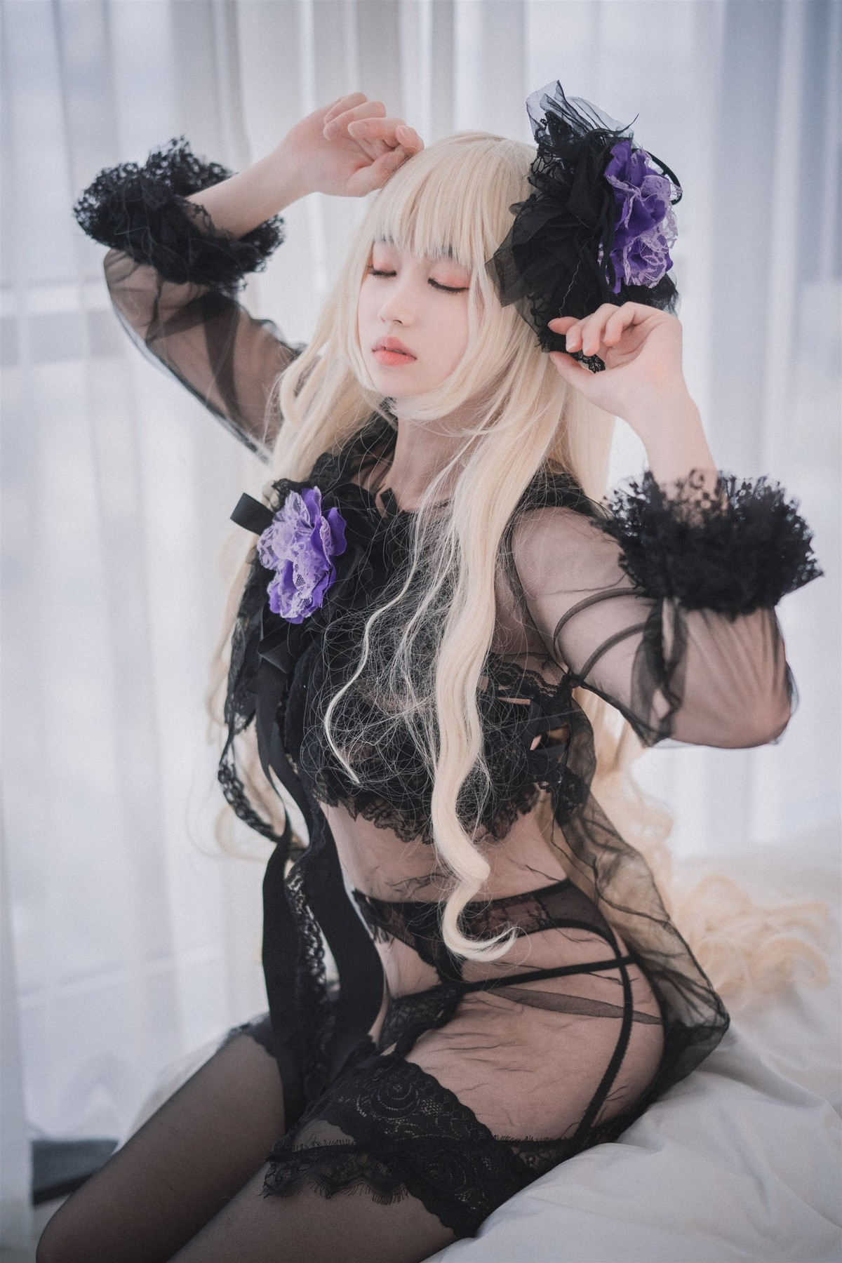 xgyw.top_[DJAWA]No.195_BamBi_Rita the Paradise Expulsion主题黑色内衣配蕾丝吊袜诱惑写真82P