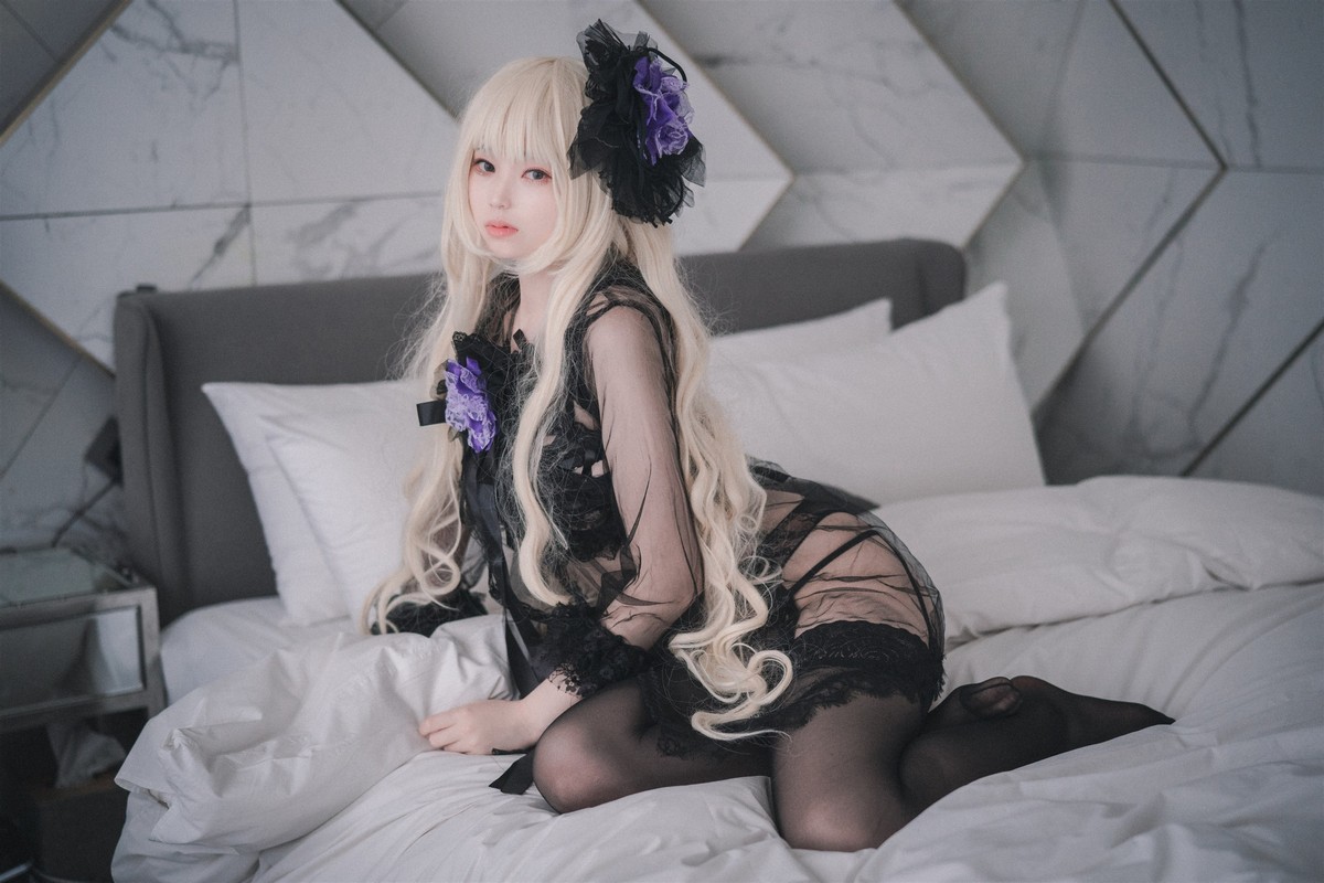 xgyw.top_[DJAWA]No.195_BamBi_Rita the Paradise Expulsion主题黑色内衣配蕾丝吊袜诱惑写真82P