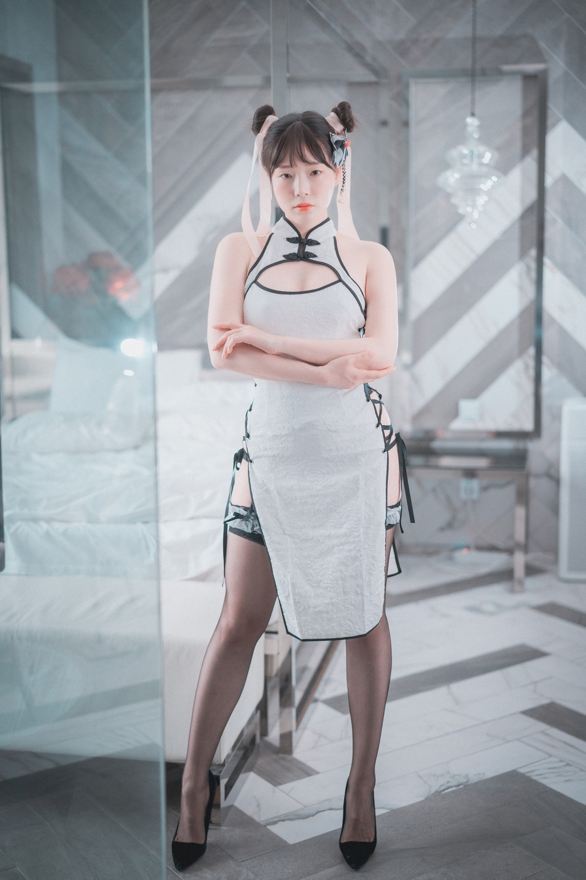 xgyw.top_[DJAWA]No.198_模特PIA_Goth & Oriental主题性感黑色情趣内衣 白色旗袍完美诱惑写真111P