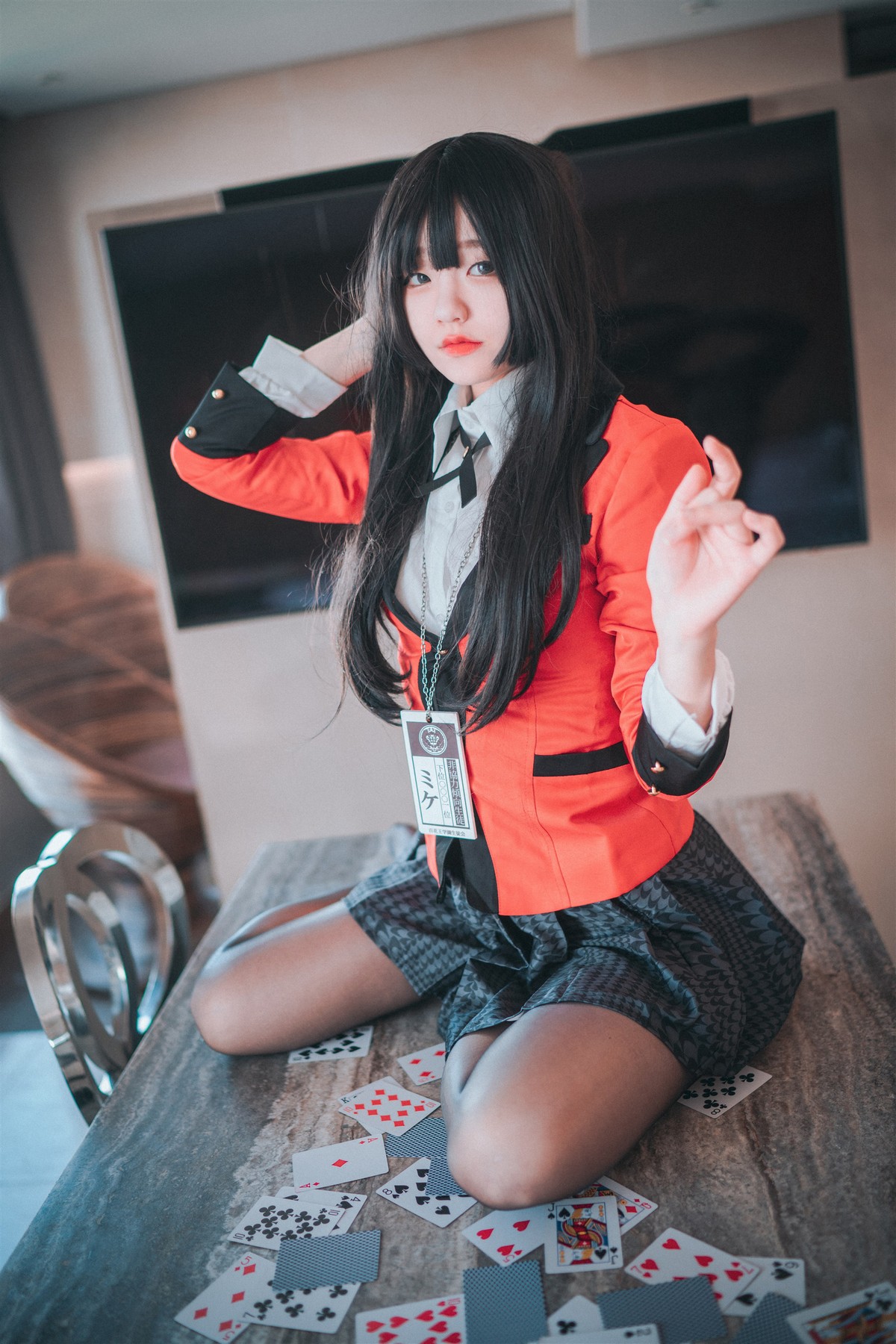 xgyw.top_[DJAWA]No.192_模特Jenny_Gambling with Yumeko主题性感制服配超薄黑丝秀翘臀诱惑写真29P