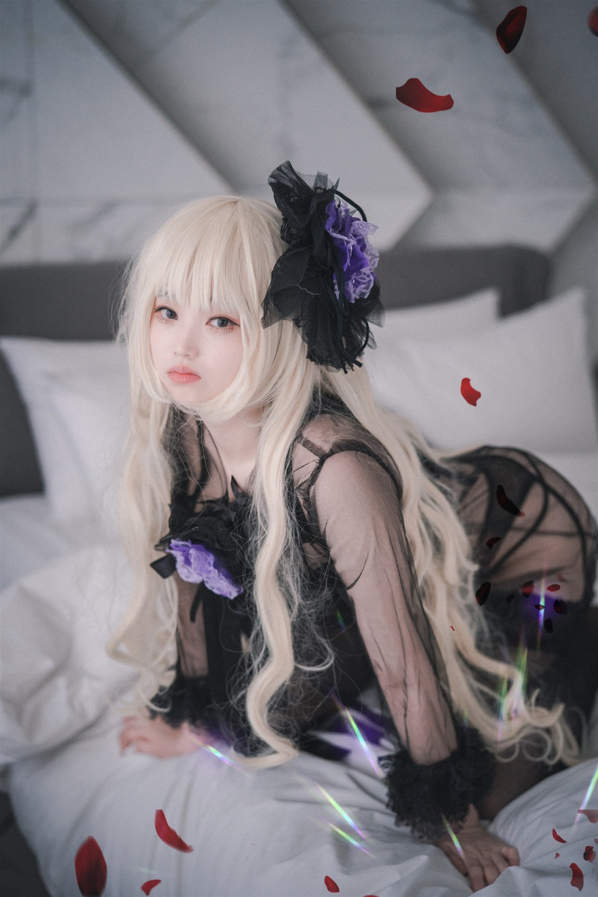 xgyw.top_[DJAWA]No.195_BamBi_Rita the Paradise Expulsion主题黑色内衣配蕾丝吊袜诱惑写真82P