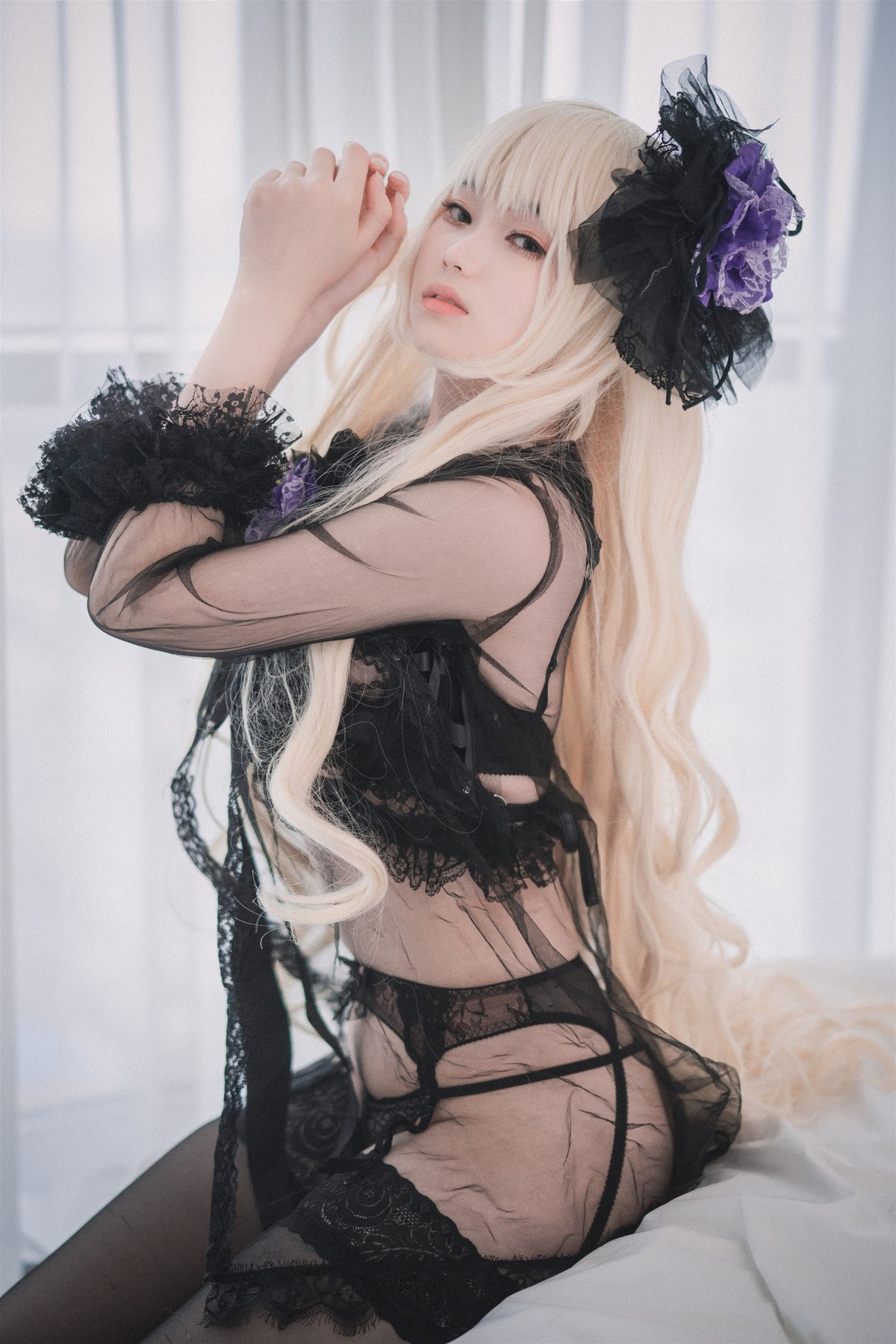 xgyw.top_[DJAWA]No.195_BamBi_Rita the Paradise Expulsion主题黑色内衣配蕾丝吊袜诱惑写真82P