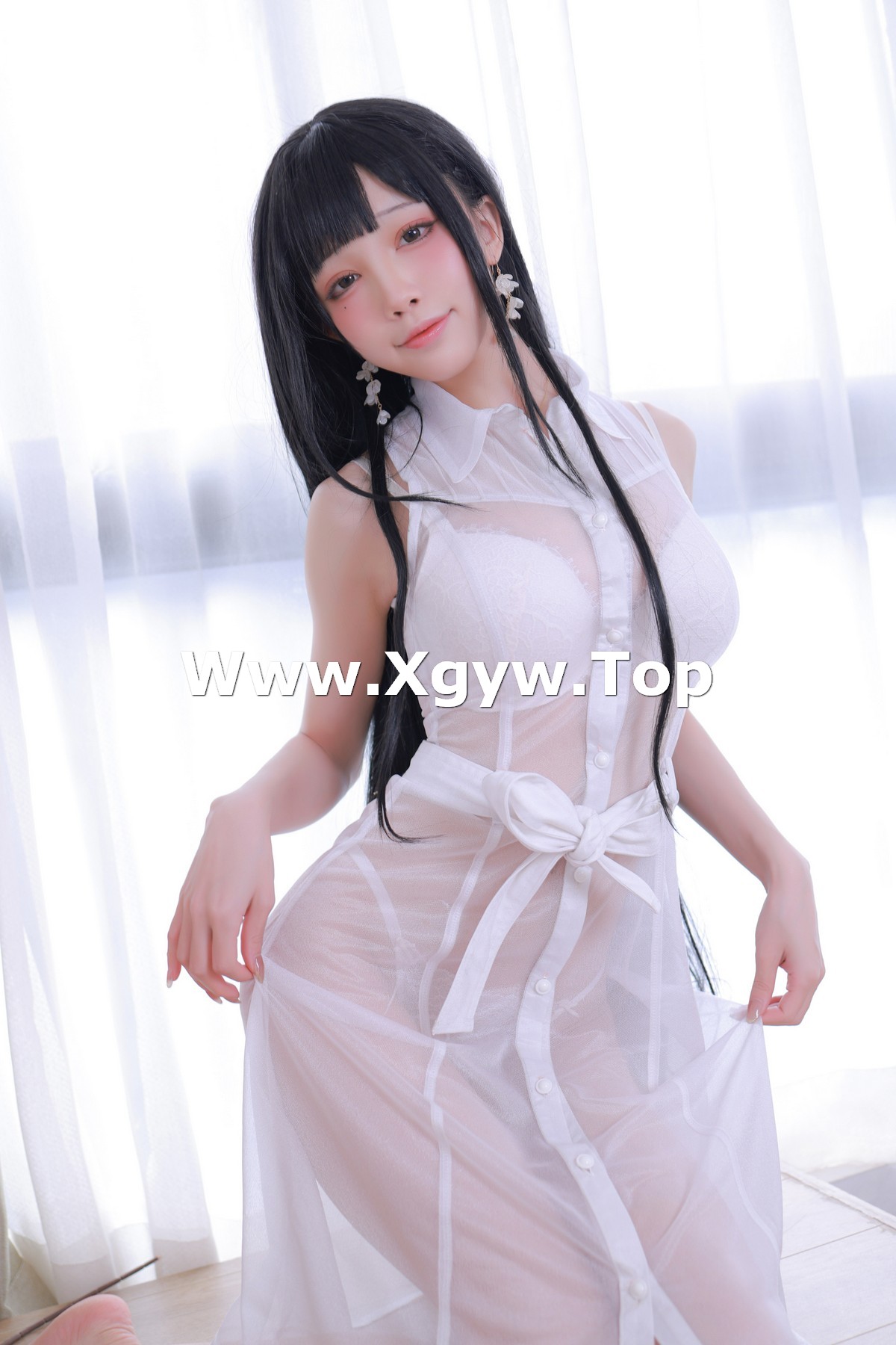 xgyw.top_动漫博主水淼Aqua-Chiyo主题性感白色皮质内衣 白色薄纱秀完美身材诱惑写真120P