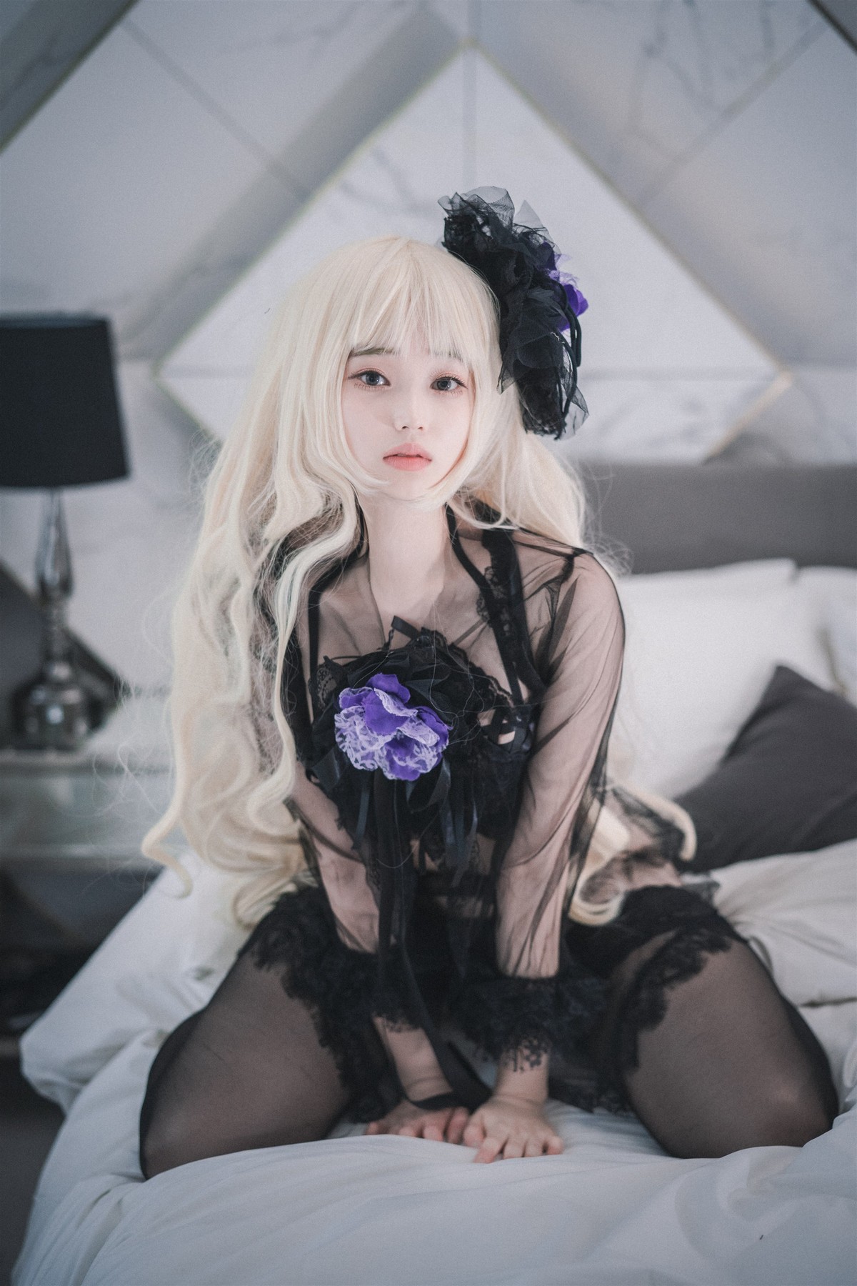 xgyw.top_[DJAWA]No.195_BamBi_Rita the Paradise Expulsion主题黑色内衣配蕾丝吊袜诱惑写真82P