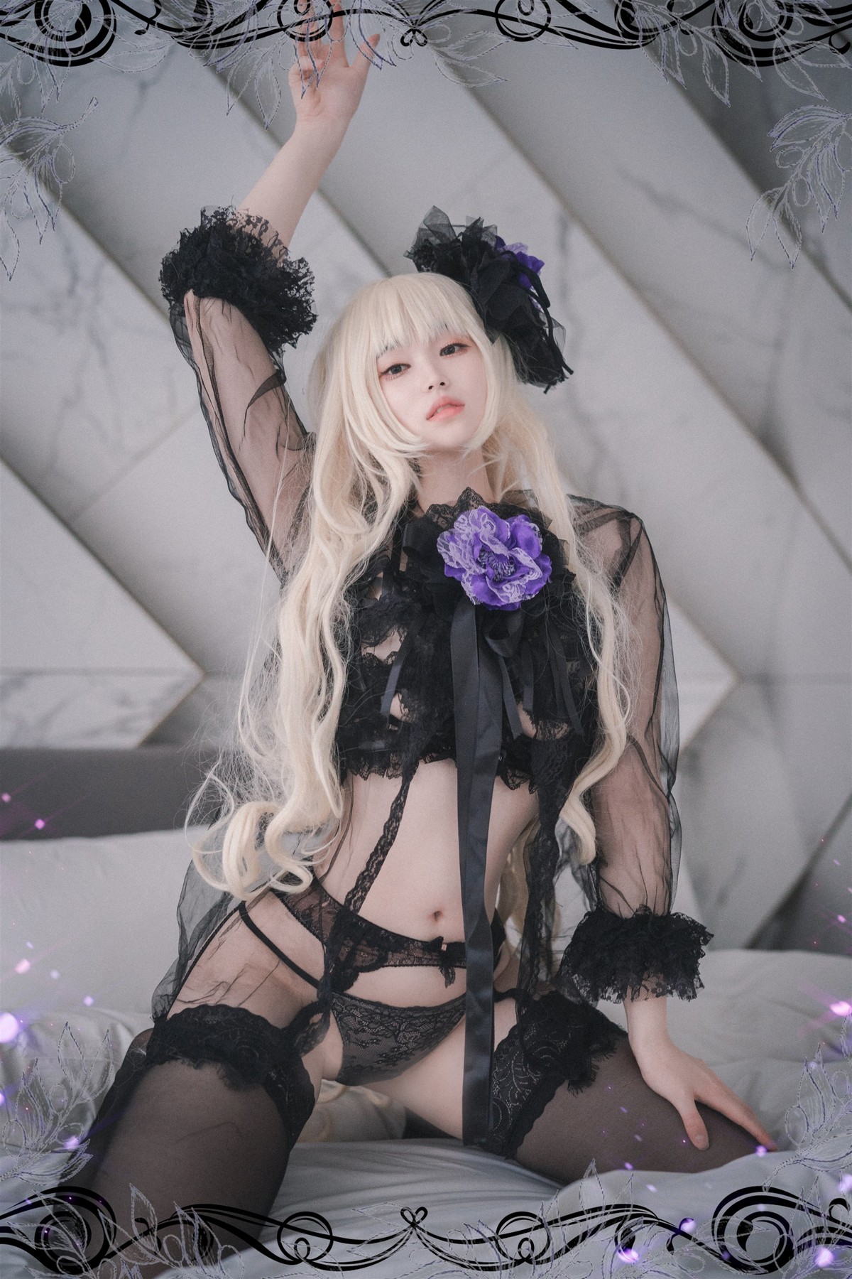 xgyw.top_[DJAWA]No.195_BamBi_Rita the Paradise Expulsion主题黑色内衣配蕾丝吊袜诱惑写真82P