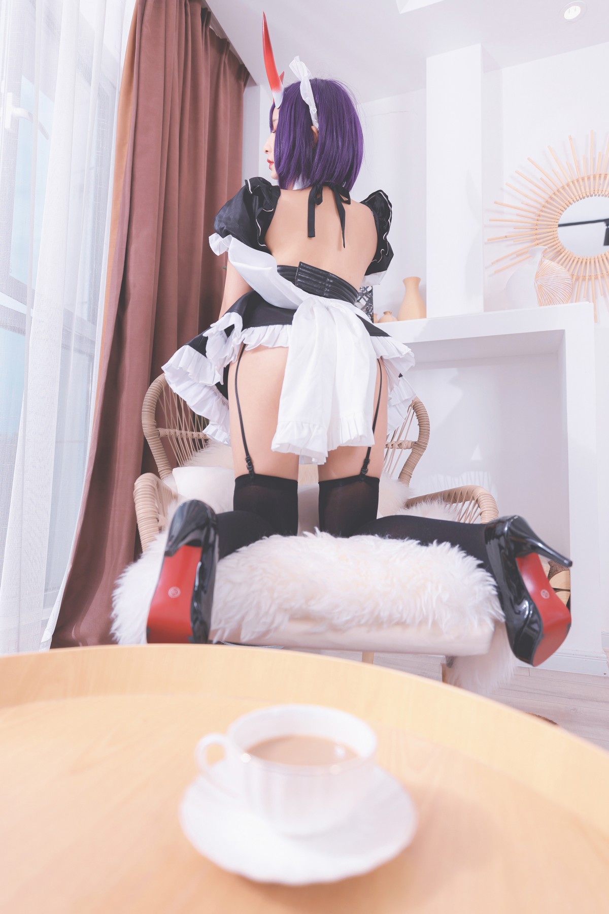 xgyw.top_萝莉美女神楽板真冬酒吞cos主题性感黑色短旗袍秀翘臀美腿撩人诱惑写真150P