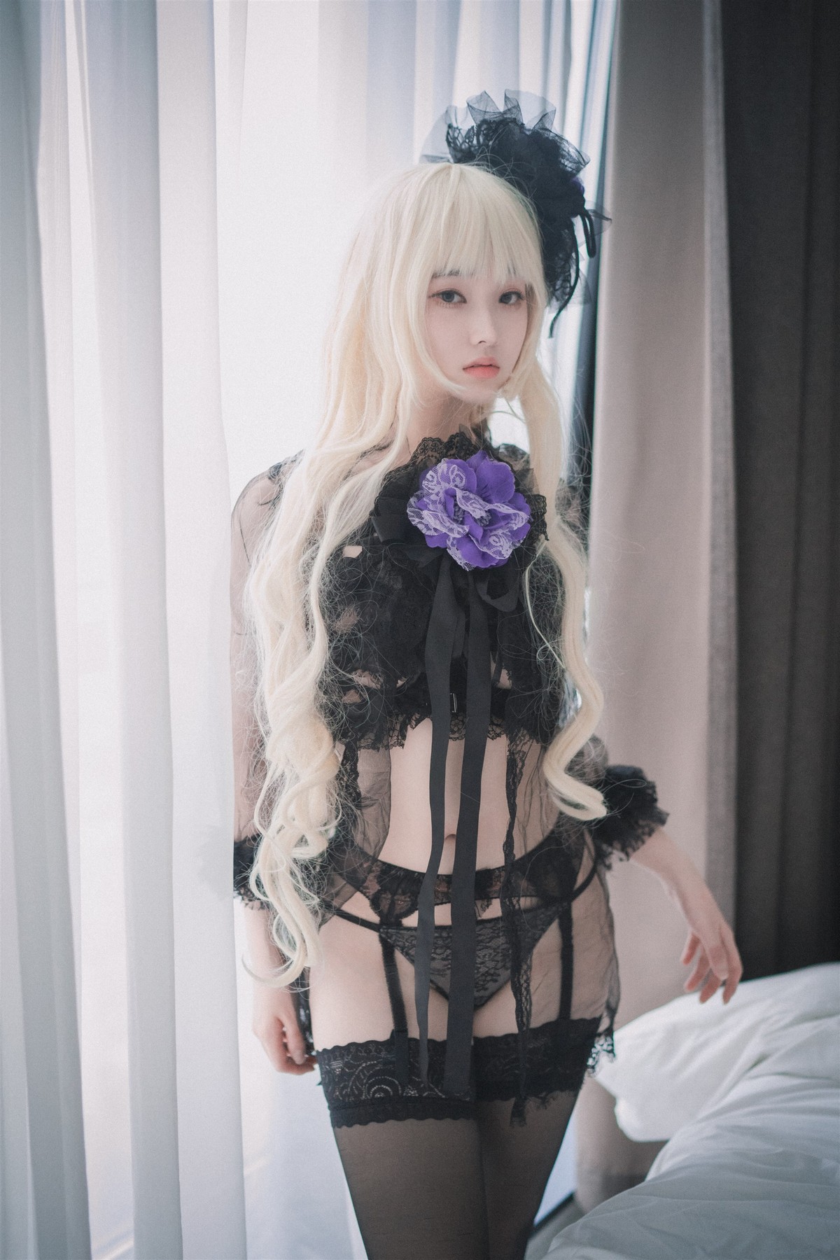 xgyw.top_[DJAWA]No.195_BamBi_Rita the Paradise Expulsion主题黑色内衣配蕾丝吊袜诱惑写真82P
