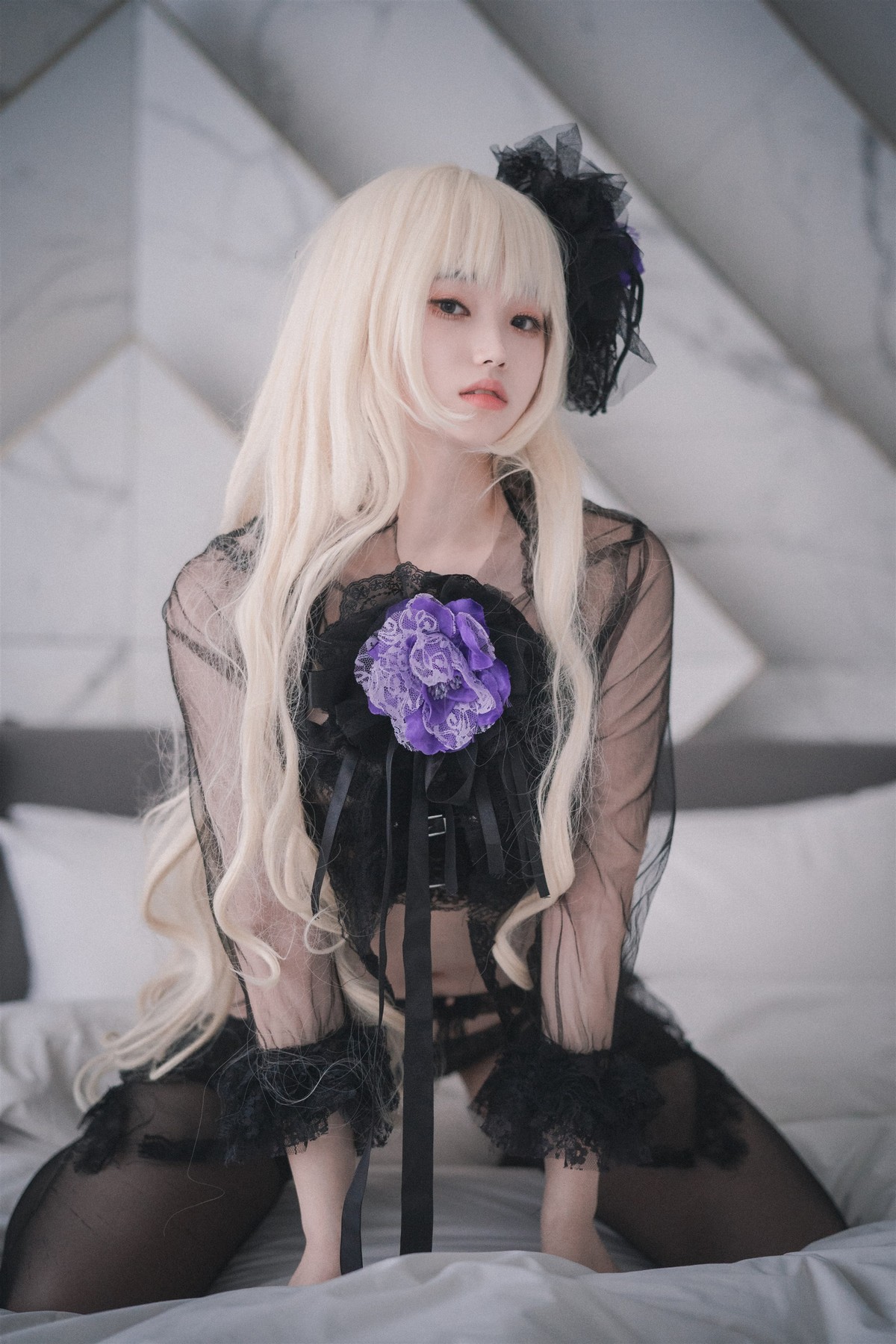 xgyw.top_[DJAWA]No.195_BamBi_Rita the Paradise Expulsion主题黑色内衣配蕾丝吊袜诱惑写真82P