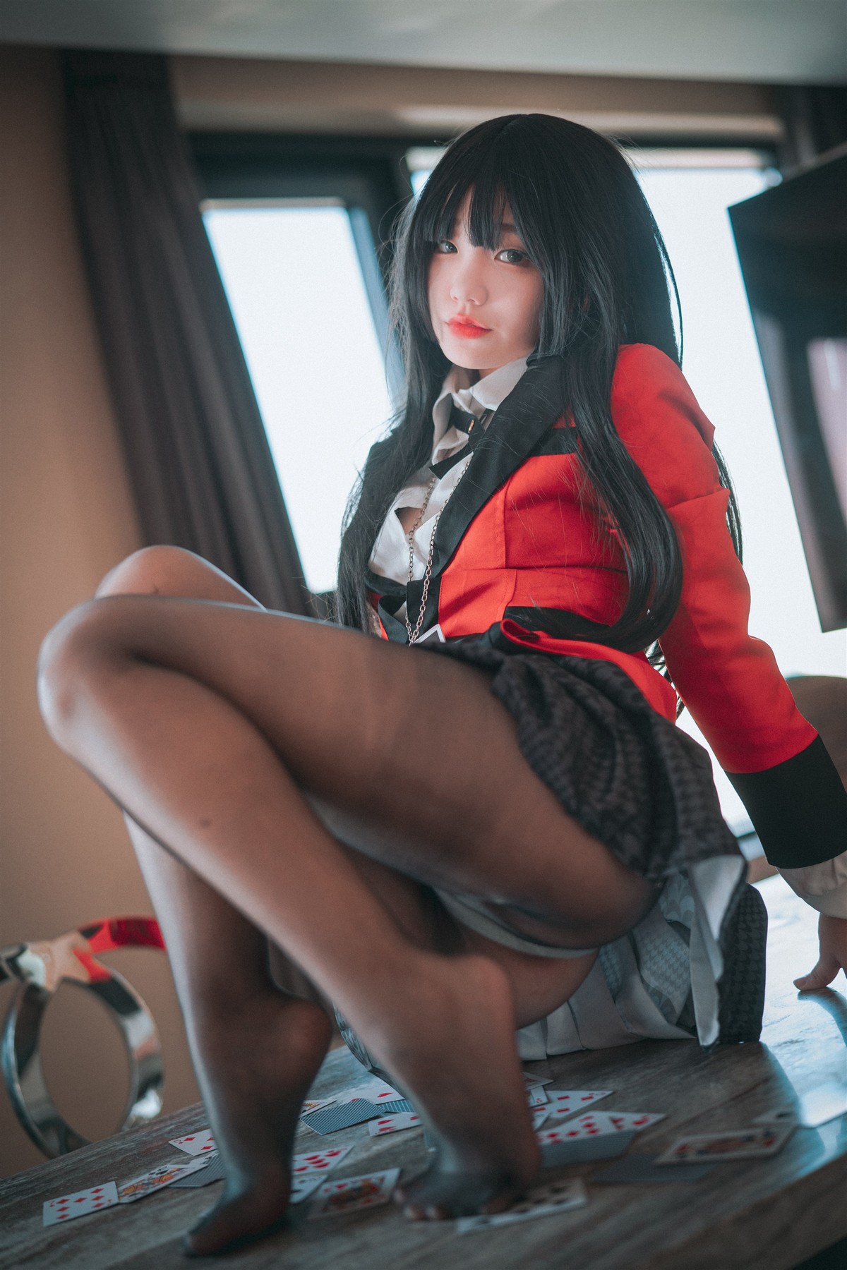 xgyw.top_[DJAWA]No.192_模特Jenny_Gambling with Yumeko主题性感制服配超薄黑丝秀翘臀诱惑写真29P