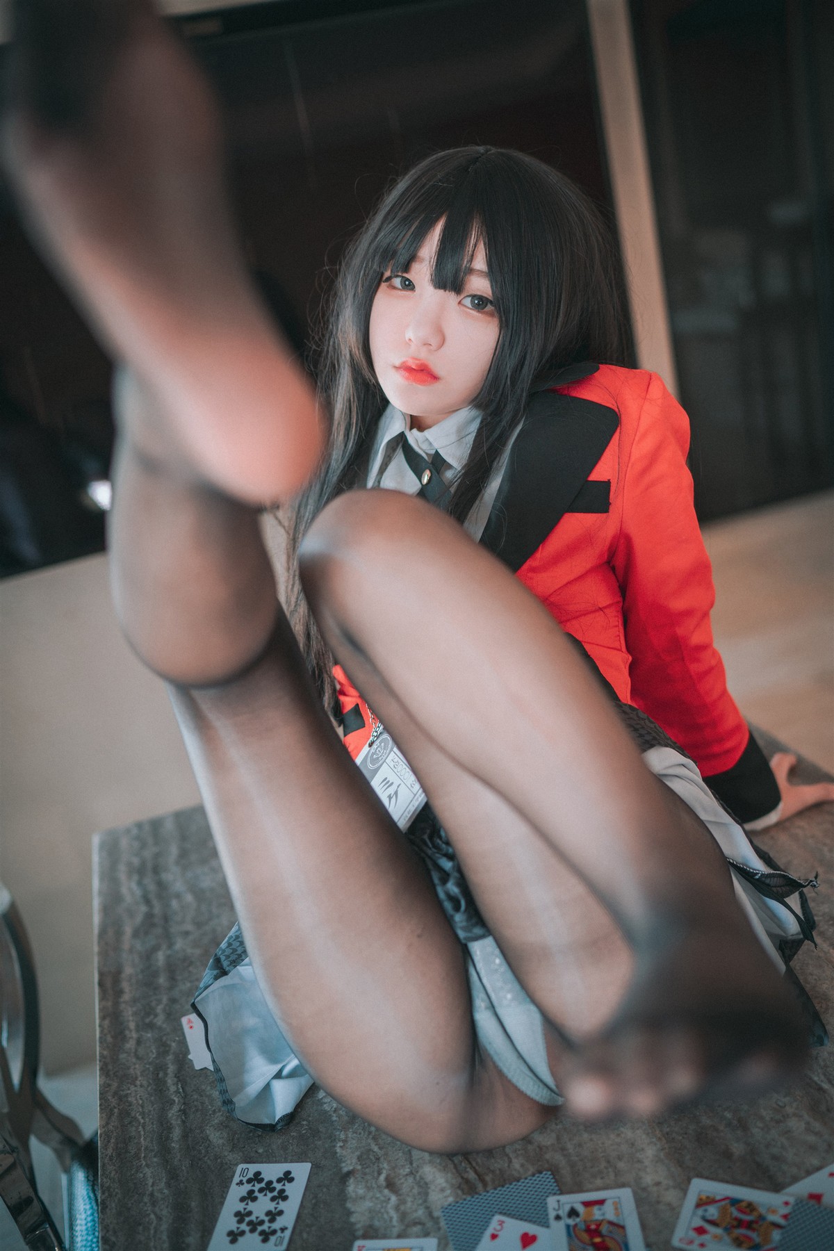 xgyw.top_[DJAWA]No.192_模特Jenny_Gambling with Yumeko主题性感制服配超薄黑丝秀翘臀诱惑写真29P