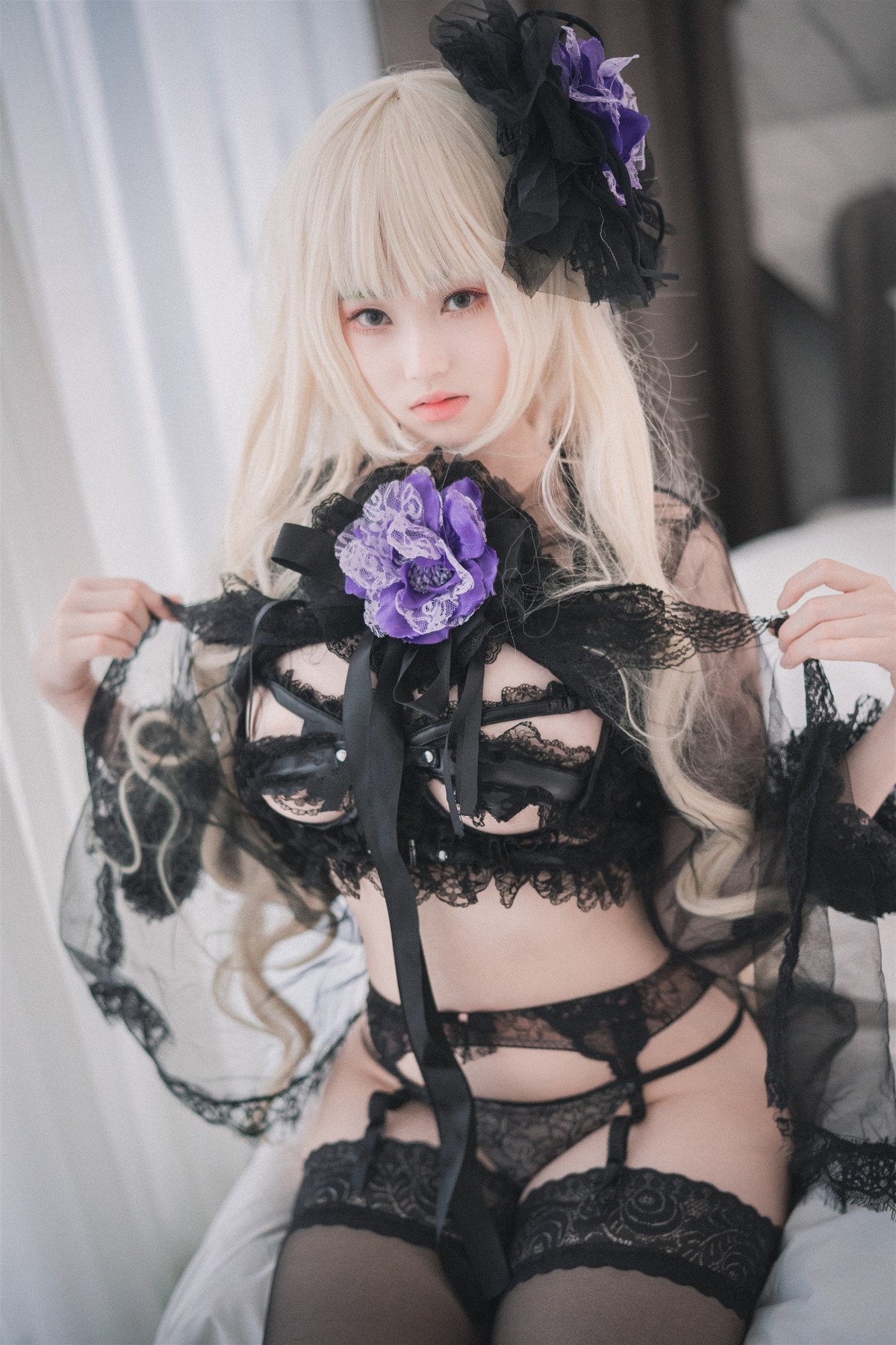 xgyw.top_[DJAWA]No.195_BamBi_Rita the Paradise Expulsion主题黑色内衣配蕾丝吊袜诱惑写真82P