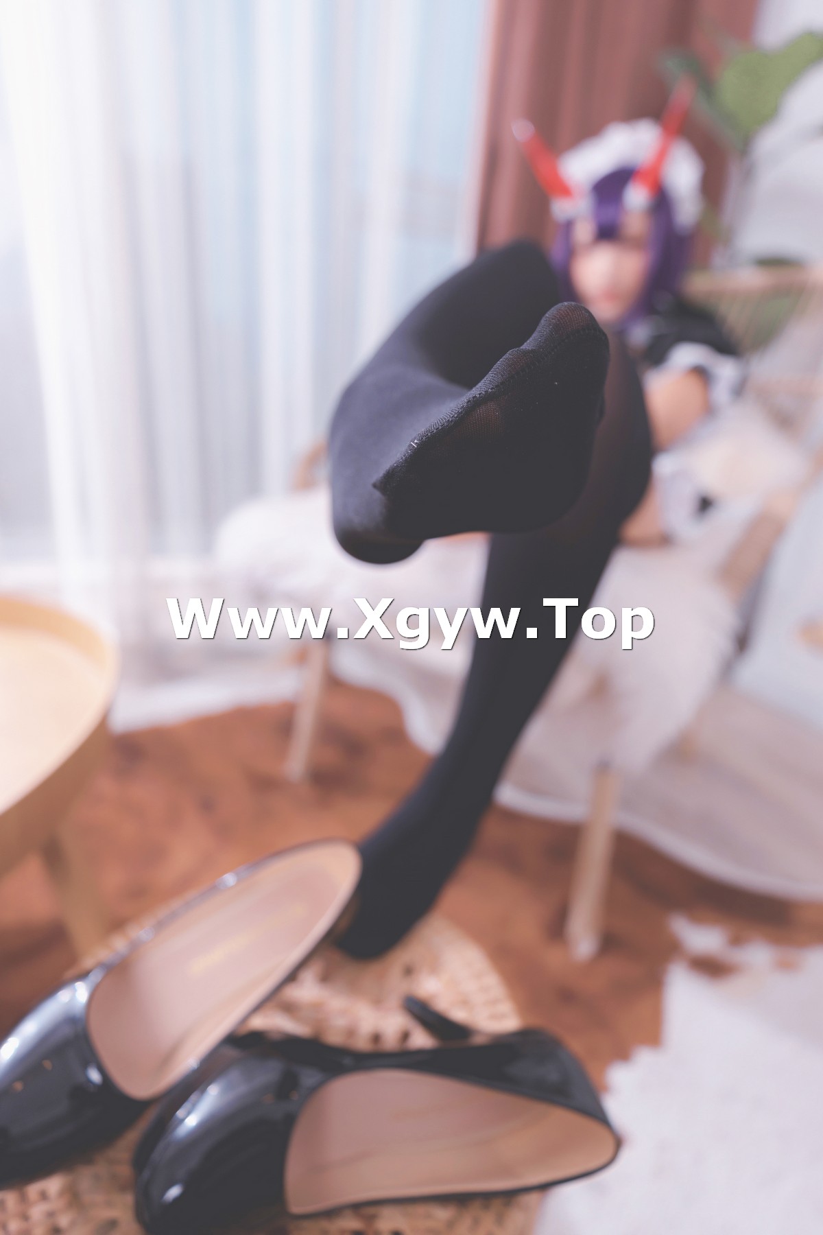 xgyw.top_萝莉美女神楽板真冬酒吞cos主题性感黑色短旗袍秀翘臀美腿撩人诱惑写真150P