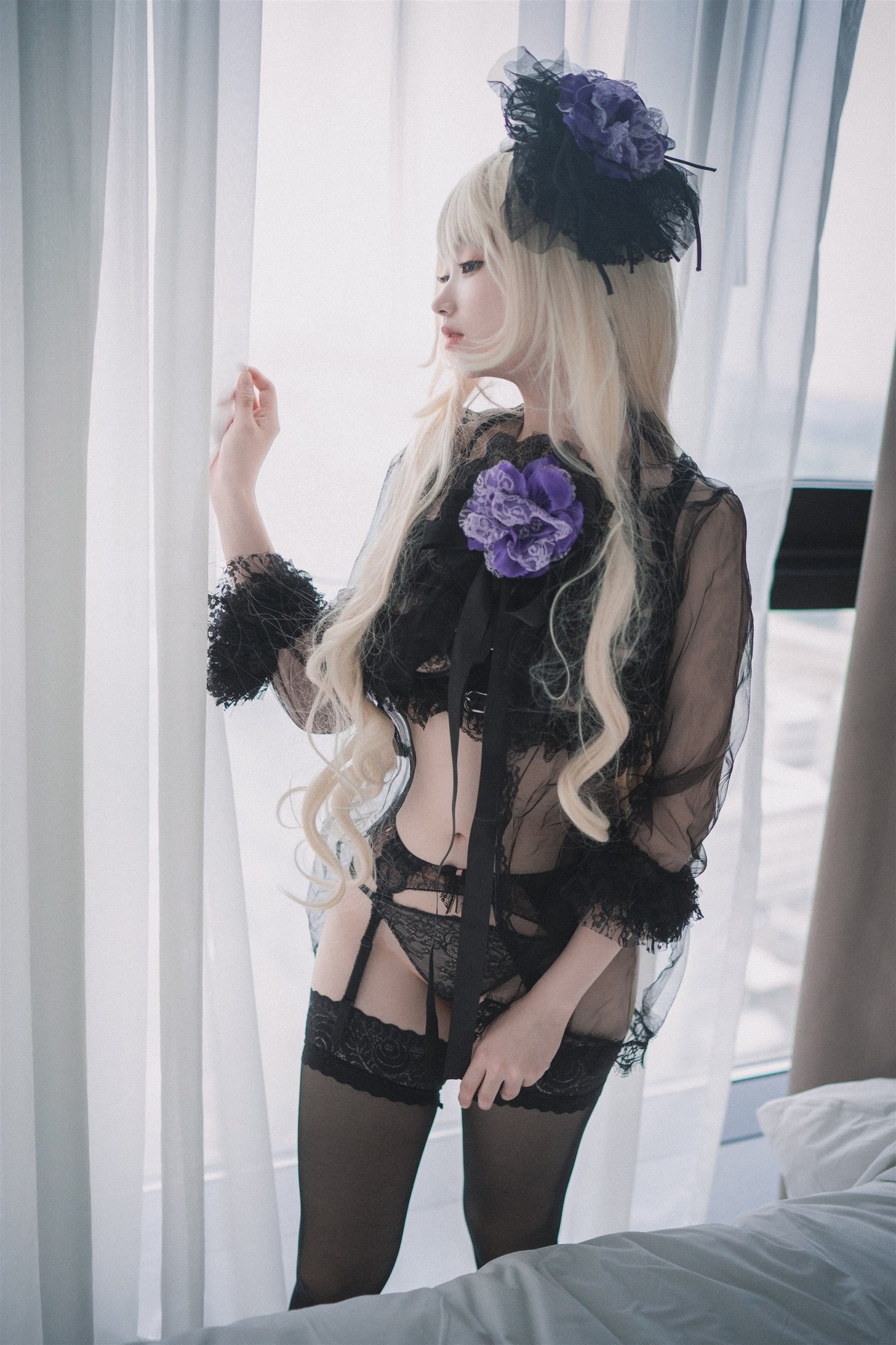 xgyw.top_[DJAWA]No.195_BamBi_Rita the Paradise Expulsion主题黑色内衣配蕾丝吊袜诱惑写真82P
