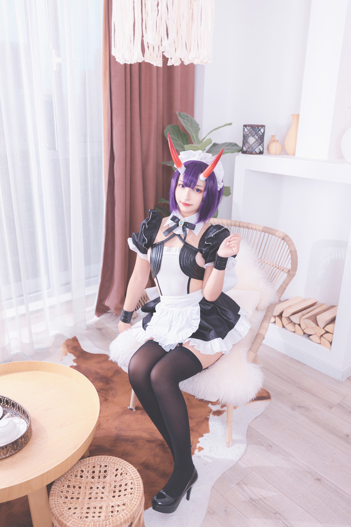 xgyw.top_萝莉美女神楽板真冬酒吞cos主题性感黑色短旗袍秀翘臀美腿撩人诱惑写真150P