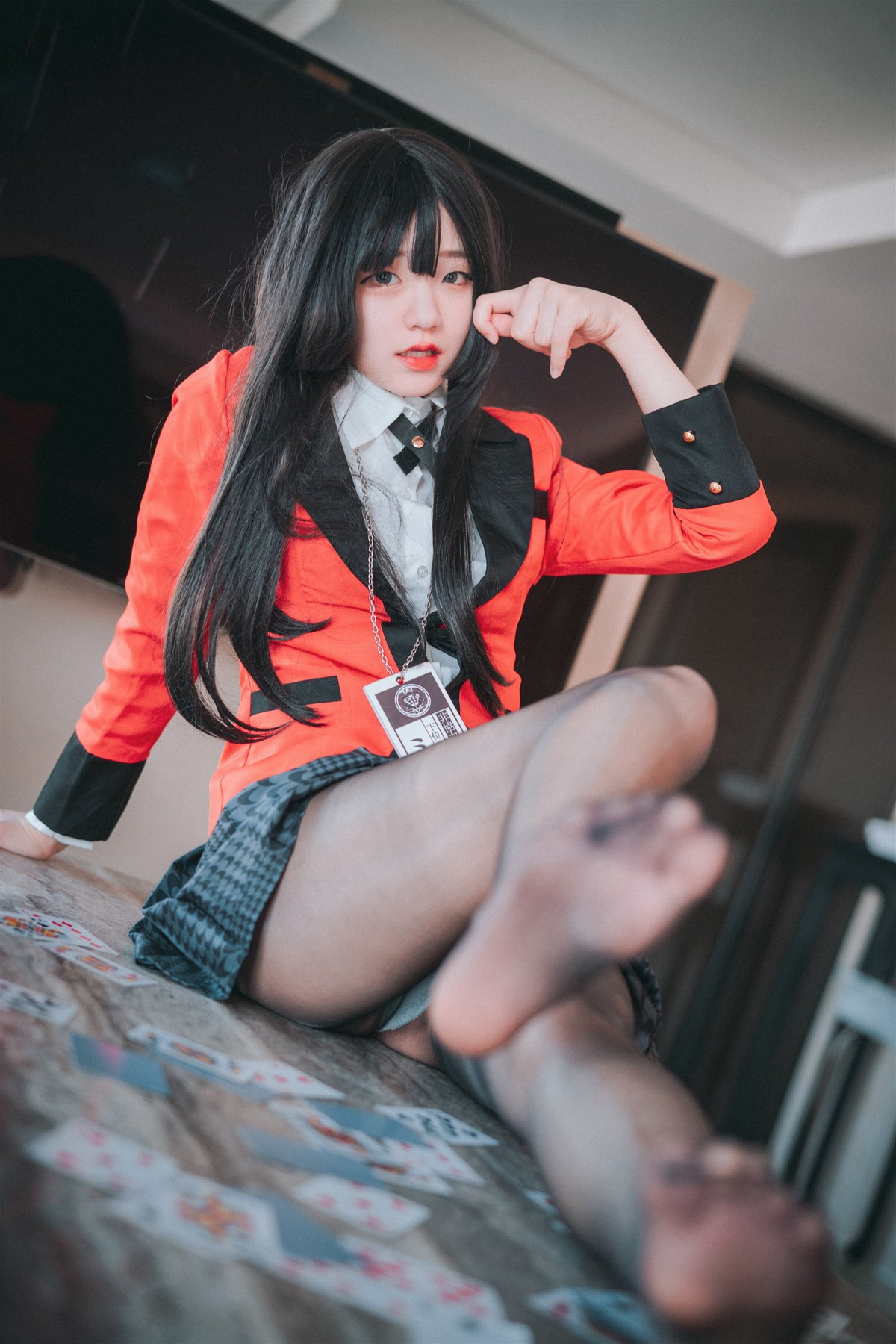 xgyw.top_[DJAWA]No.192_模特Jenny_Gambling with Yumeko主题性感制服配超薄黑丝秀翘臀诱惑写真29P