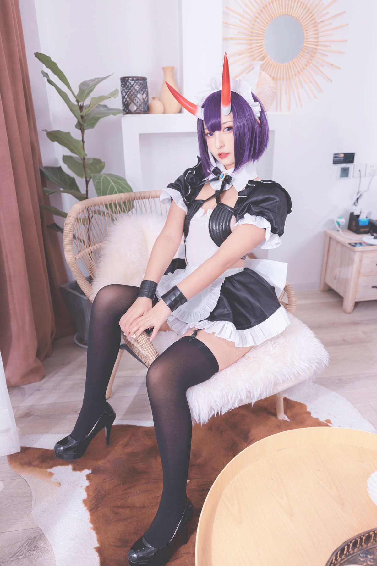 xgyw.top_萝莉美女神楽板真冬酒吞cos主题性感黑色短旗袍秀翘臀美腿撩人诱惑写真150P