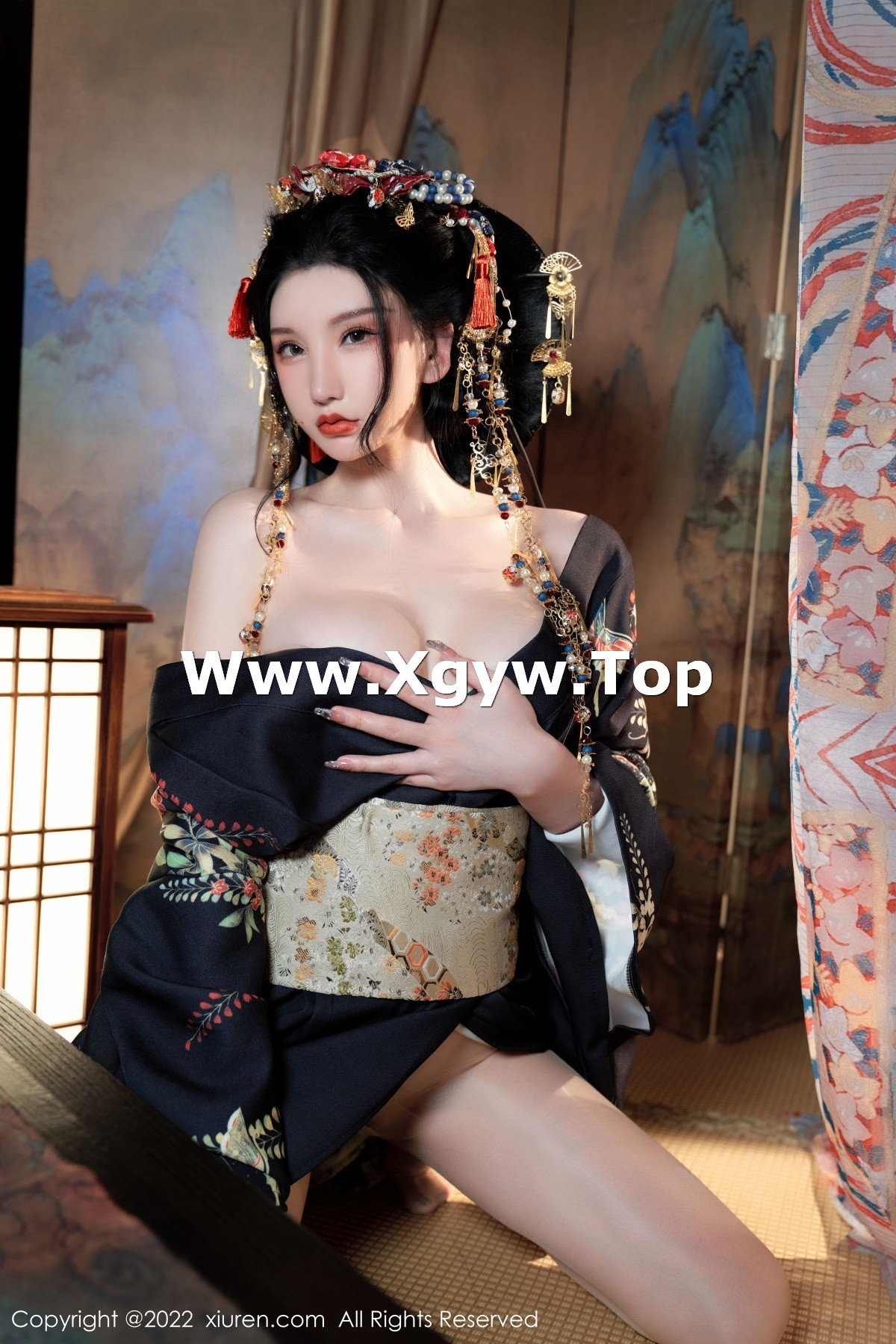 xgyw.top_XiuRen第5537期_女神周于希Sally宽衣解带主题日系风脱和服露翘臀美腿诱惑写真80P