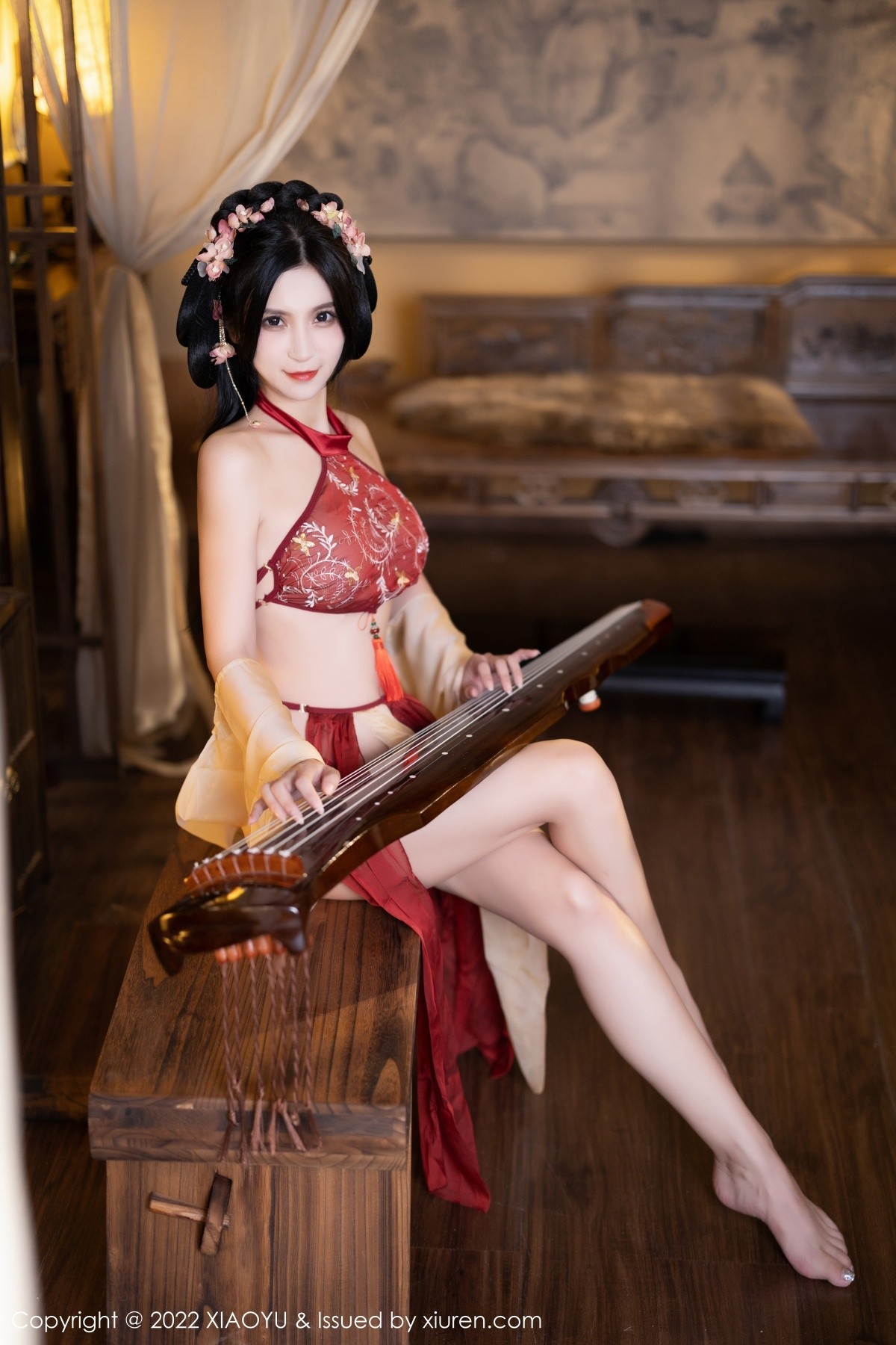 xgyw.top_[XiaoYu画语界]Vol.858_模特小蛮妖Yummy杭州旅拍红色丝绸古装服露白嫩肌肤诱惑写真81P