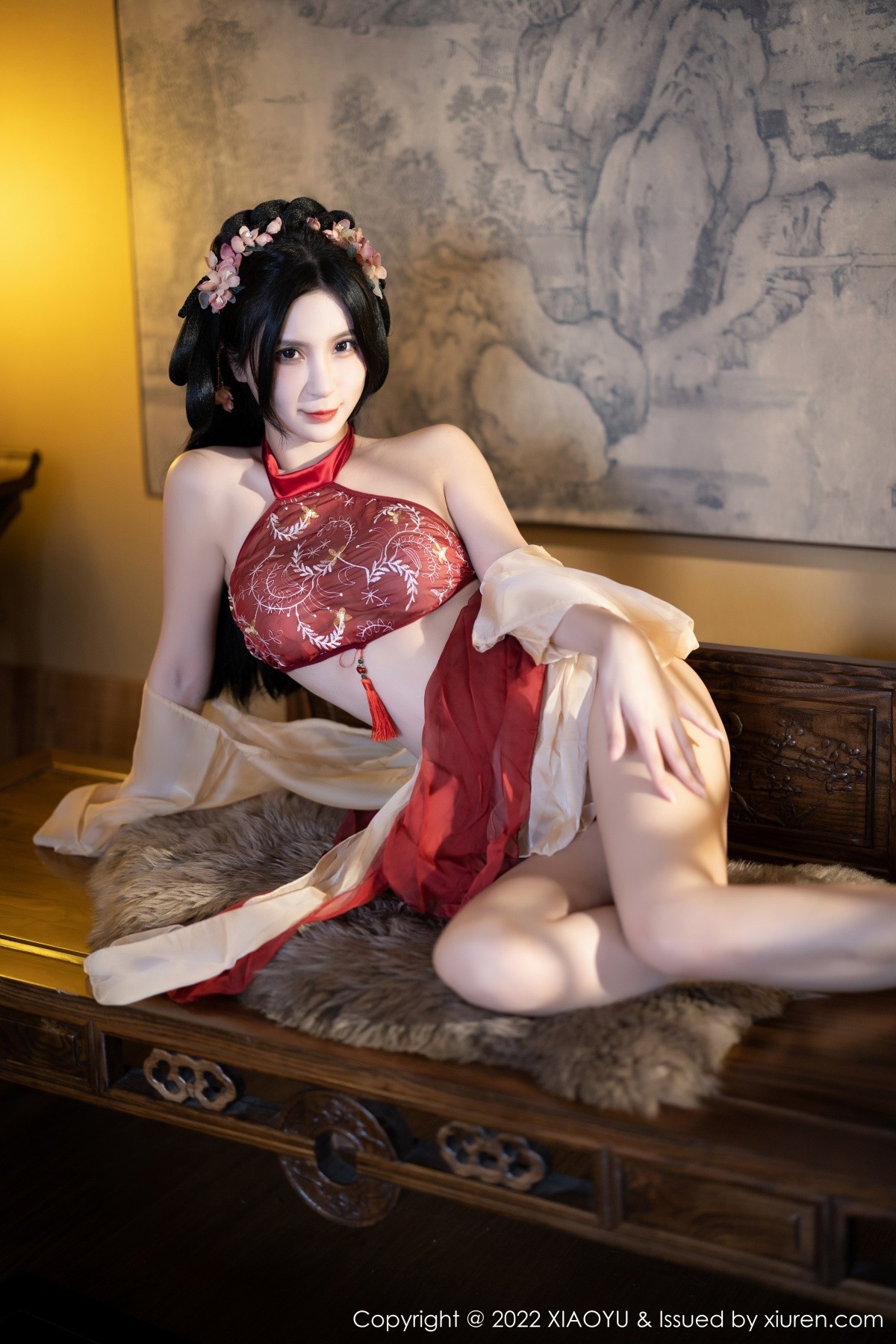 xgyw.top_[XiaoYu画语界]Vol.858_模特小蛮妖Yummy杭州旅拍红色丝绸古装服露白嫩肌肤诱惑写真81P