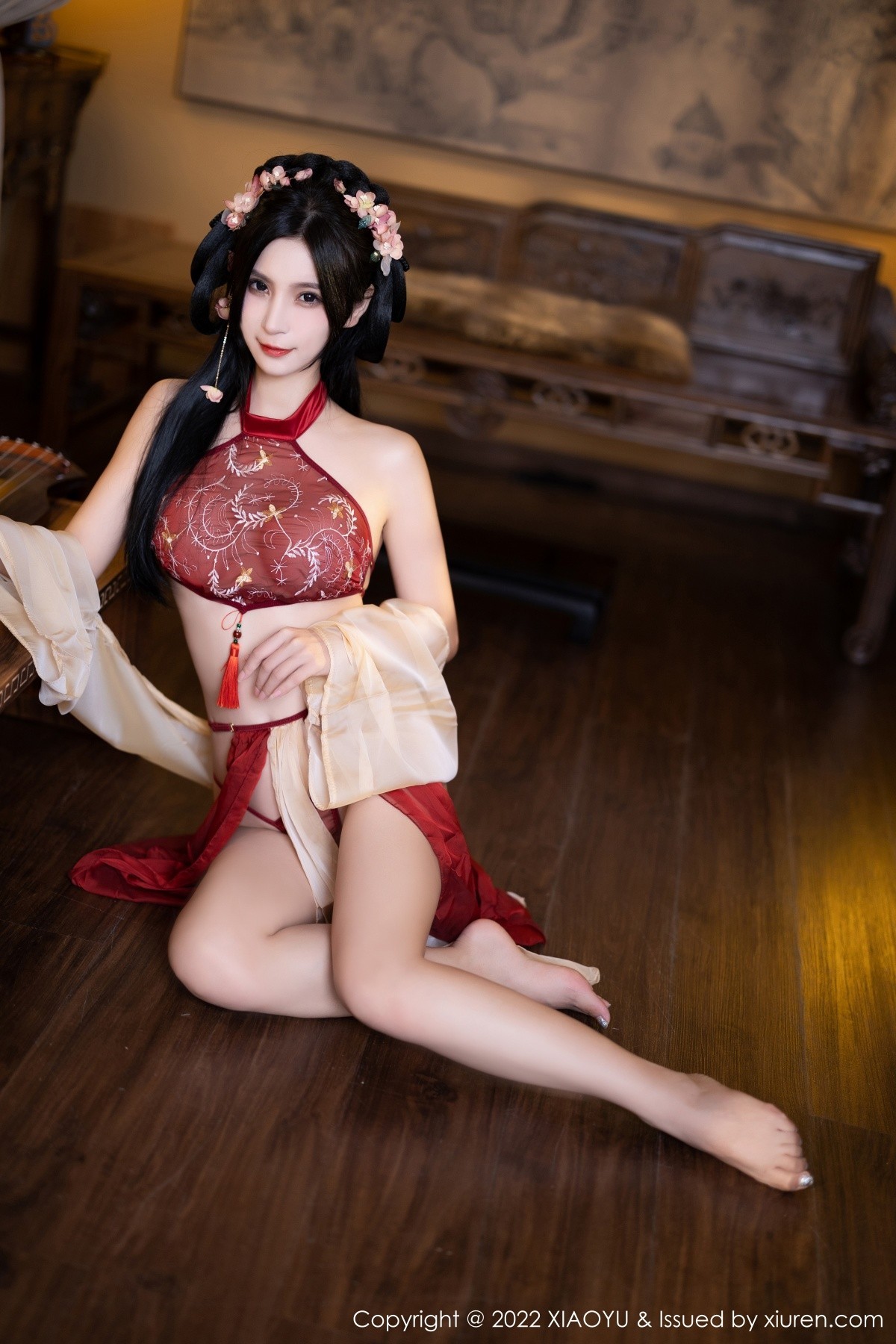 xgyw.top_[XiaoYu画语界]Vol.858_模特小蛮妖Yummy杭州旅拍红色丝绸古装服露白嫩肌肤诱惑写真81P