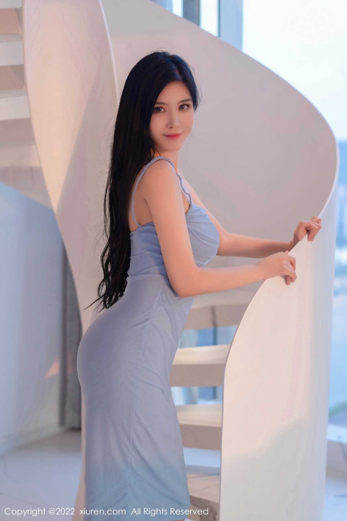 xgyw.top_XiuRen第5550期_女神刘钰儿私房性感淡蓝色吊带长裙万种风情万种妩媚诱惑写真64P