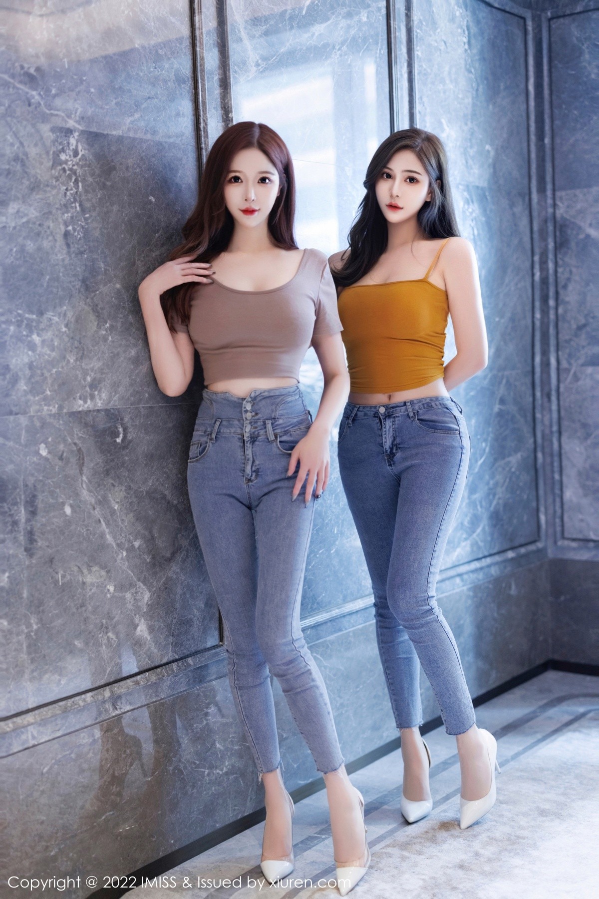 xgyw.top_[IMISS爱蜜社]Vol.697_模特合集女神Lavinia＆LindaLinda脱牛仔裤露性感内衣诱惑写真44P