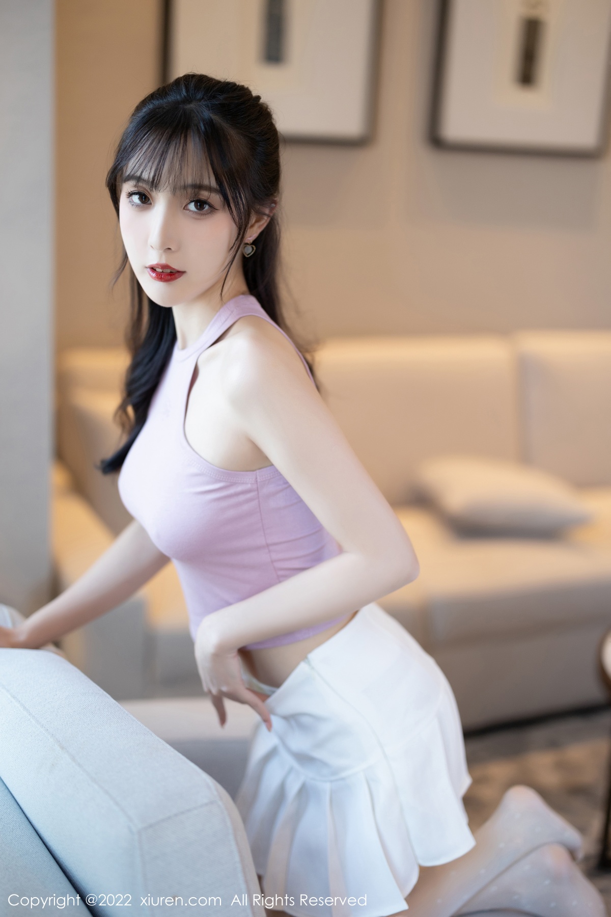 xgyw.top_XiuRen第5622期_模特林星阑性感淡紫真空上衣配白短裙秀曼妙身姿迷人诱惑写真82P
