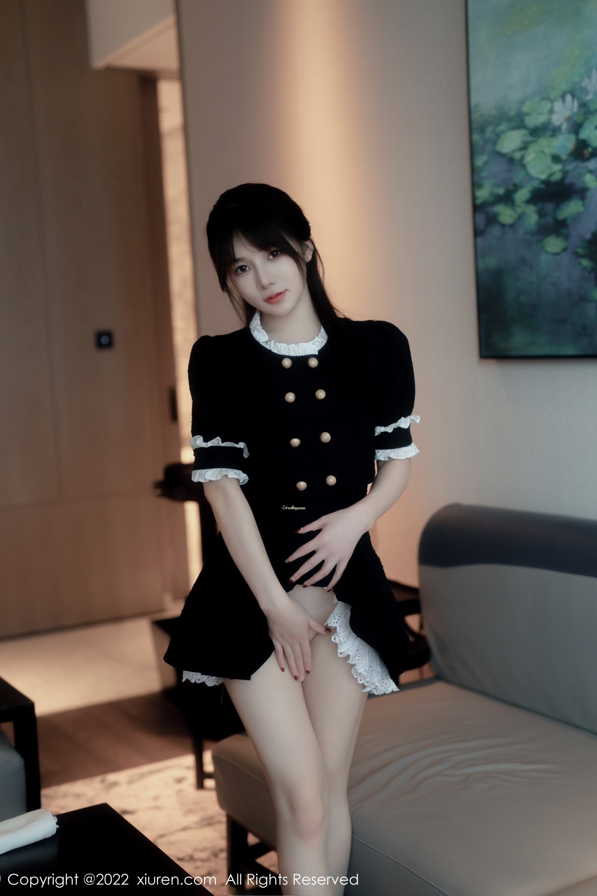 xgyw.top_XiuRen第5626期_模特婠婠么脱黑色短款连衣裙露性感黑色内衣秀曼妙身材诱惑写真64P