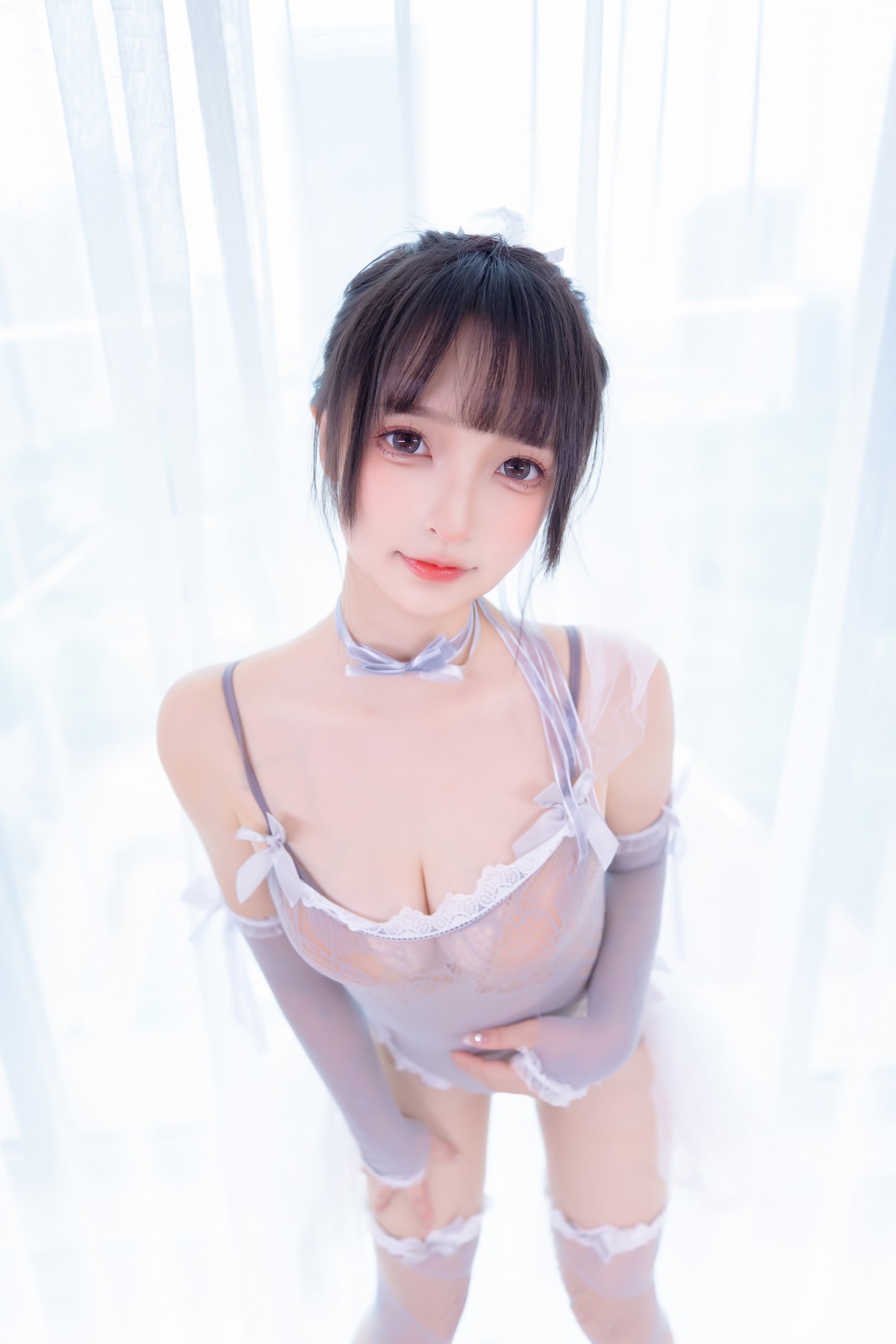xgyw.top_萝莉美女神楽板真冬意乱情迷主题性感灰色薄透连体内衣配超薄肉丝完美诱惑写真75P