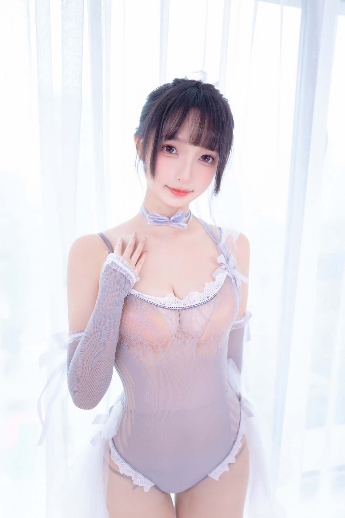 xgyw.top_萝莉美女神楽板真冬意乱情迷主题性感灰色薄透连体内衣配超薄肉丝完美诱惑写真75P
