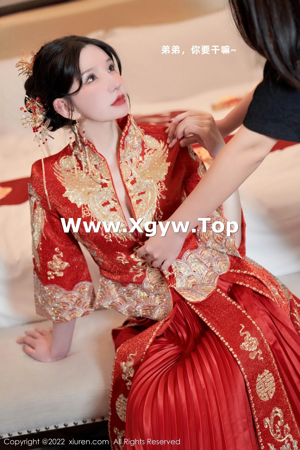 xgyw.top_XiuRen第5675期_女神周于希Sally私房脱新娘装露红色蕾丝内衣超薄肉丝诱惑写真80P