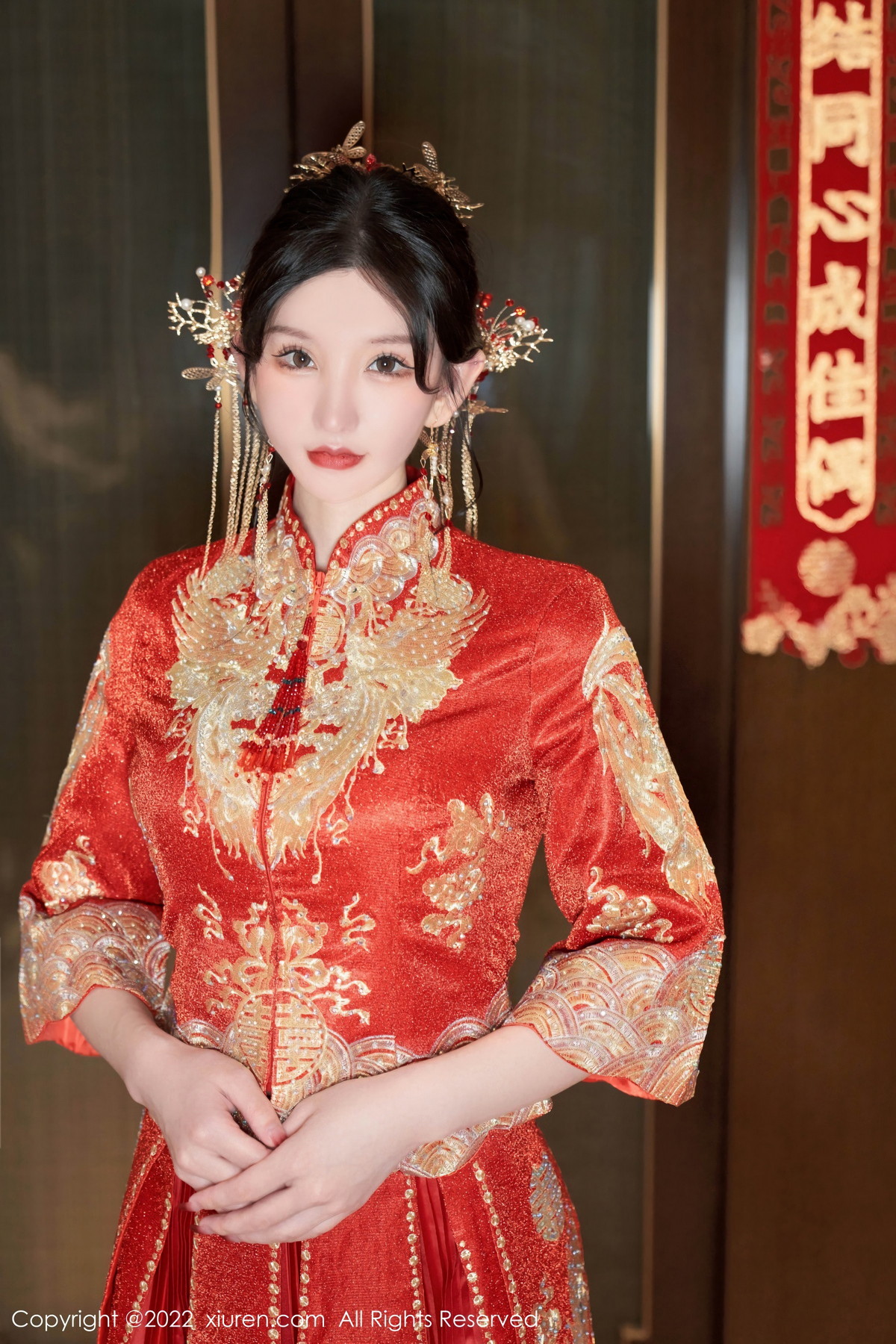 xgyw.top_XiuRen第5675期_女神周于希Sally私房脱新娘装露红色蕾丝内衣超薄肉丝诱惑写真80P