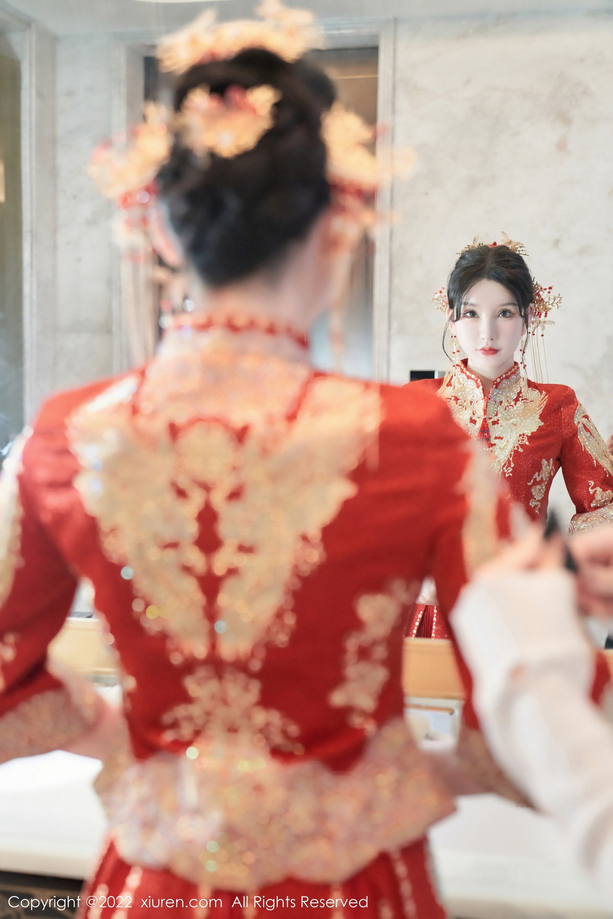 xgyw.top_XiuRen第5675期_女神周于希Sally私房脱新娘装露红色蕾丝内衣超薄肉丝诱惑写真80P
