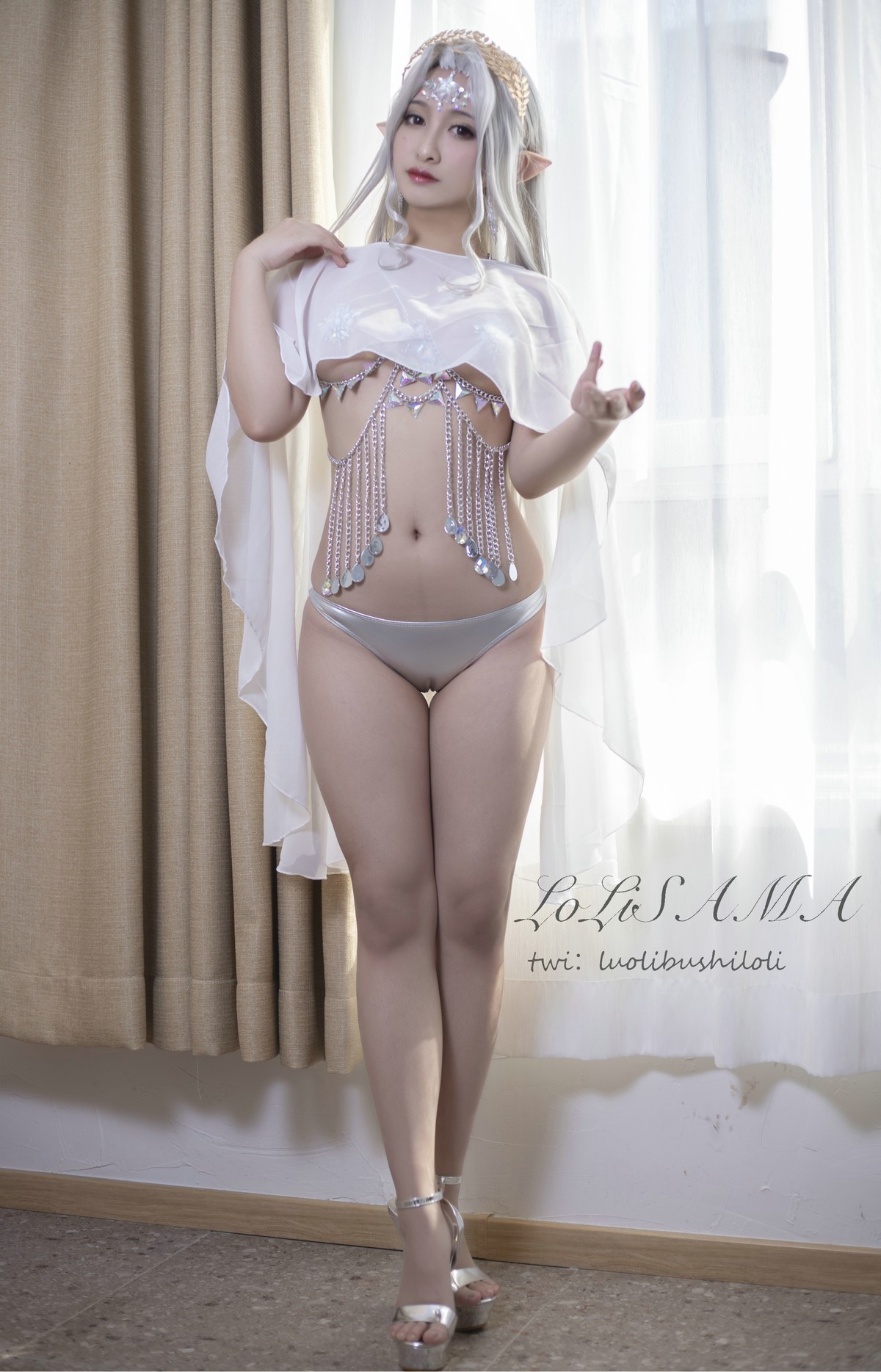 xgyw.top_动漫博主洛璃LoLiSAMA精灵主题透明薄纱露情趣内衣秀豪乳砖石遮点诱惑写真107P