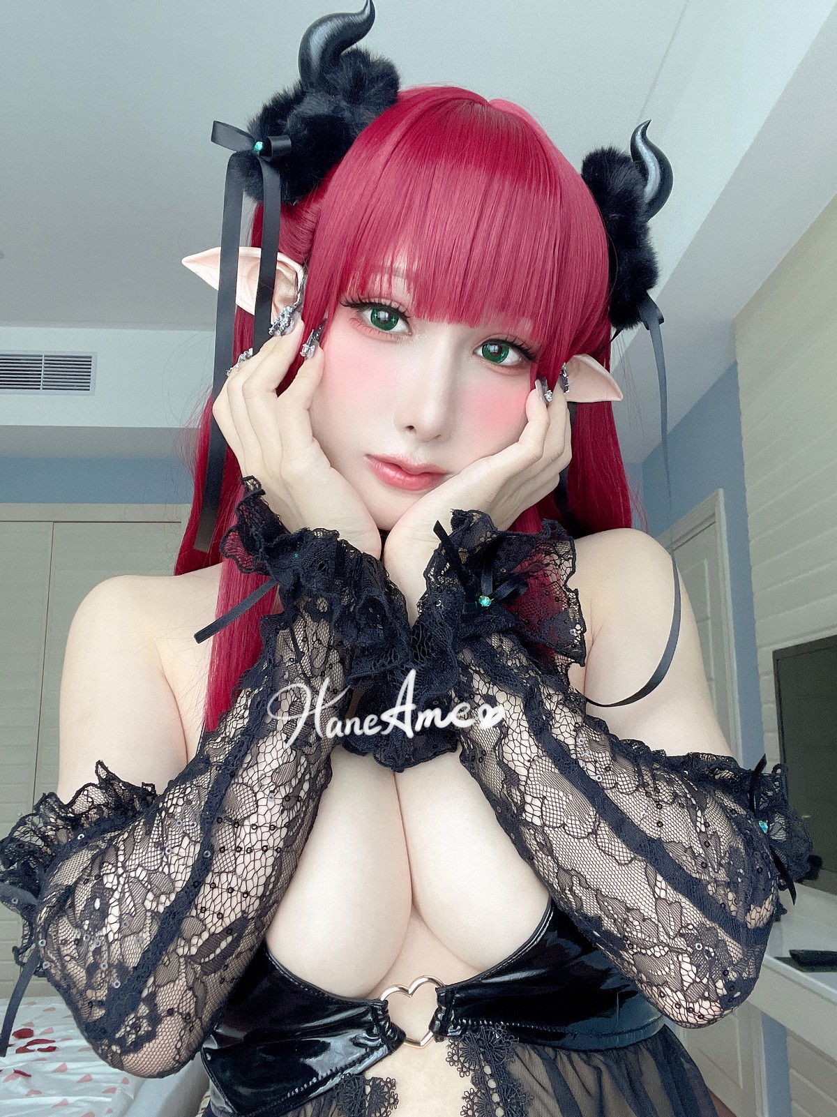 xgyw.top_Coser美女雨波_HaneAme海梦恶魔包主题性感黑色情趣内衣秀豪乳翘臀诱惑写真136P