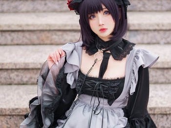 网络青春美女rioko凉凉子漫展篇海梦主题性感黑色低胸服饰配黑色丝袜网袜撩人骚扰写真34P