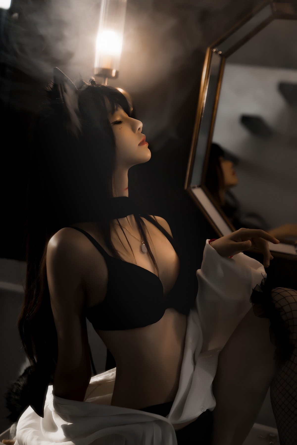 xgyw.top_网络美女桜桃喵狼来了系列主题私房性感白T露黑色内衣秀完美身材诱惑写真115P