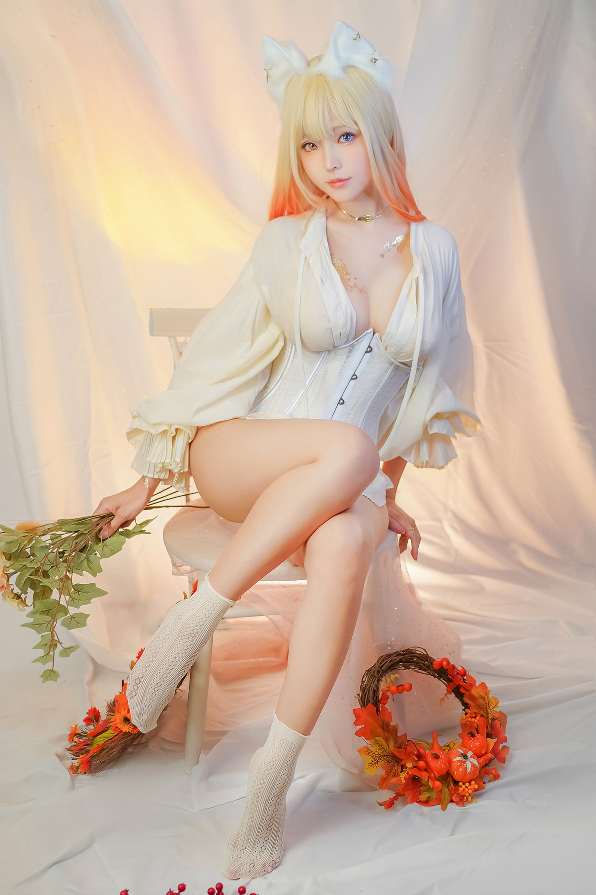 xgyw.top_Coser妹子Ely_eee-Cat魔女与猫主题性感白色薄透收身衣秀完美身材诱惑写真41P