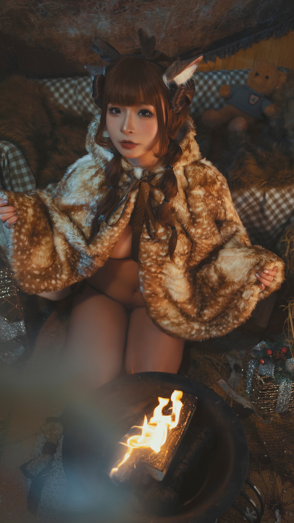 xgyw.top_网络美女yuuhui玉汇圣诞麋鹿兽耳主题性感绒毛服饰露三点式内衣惹火诱惑写真110P