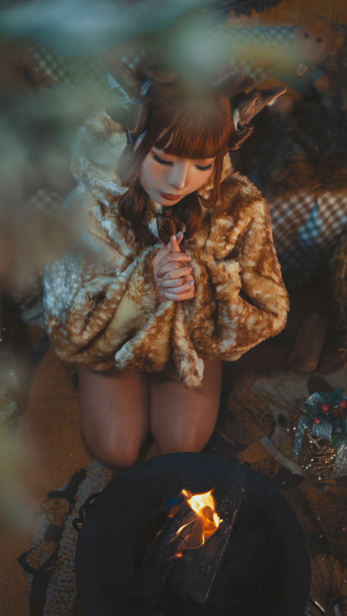 xgyw.top_网络美女yuuhui玉汇圣诞麋鹿兽耳主题性感绒毛服饰露三点式内衣惹火诱惑写真110P