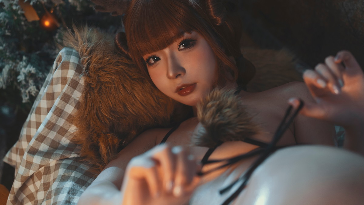 xgyw.top_网络美女yuuhui玉汇圣诞麋鹿兽耳主题性感绒毛服饰露三点式内衣惹火诱惑写真110P