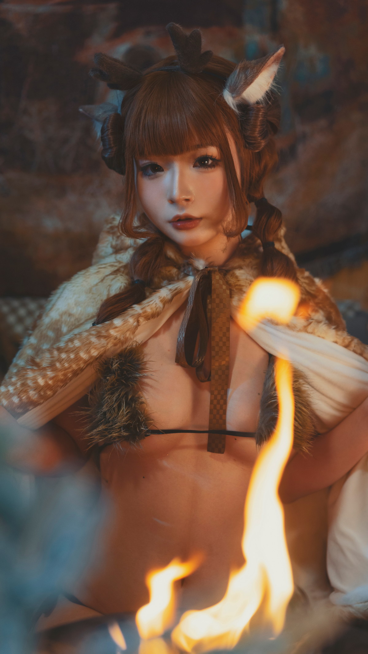 xgyw.top_网络美女yuuhui玉汇圣诞麋鹿兽耳主题性感绒毛服饰露三点式内衣惹火诱惑写真110P