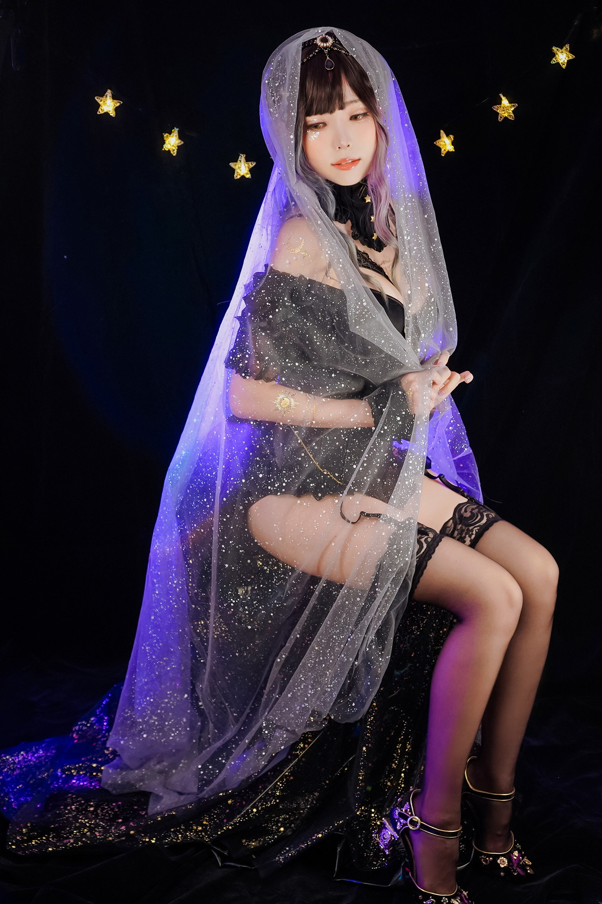 xgyw.top_Coser妹子Ely_eee-Astrology Witch主题性感黑色塑身内衣配黑丝吊袜诱惑写真33P