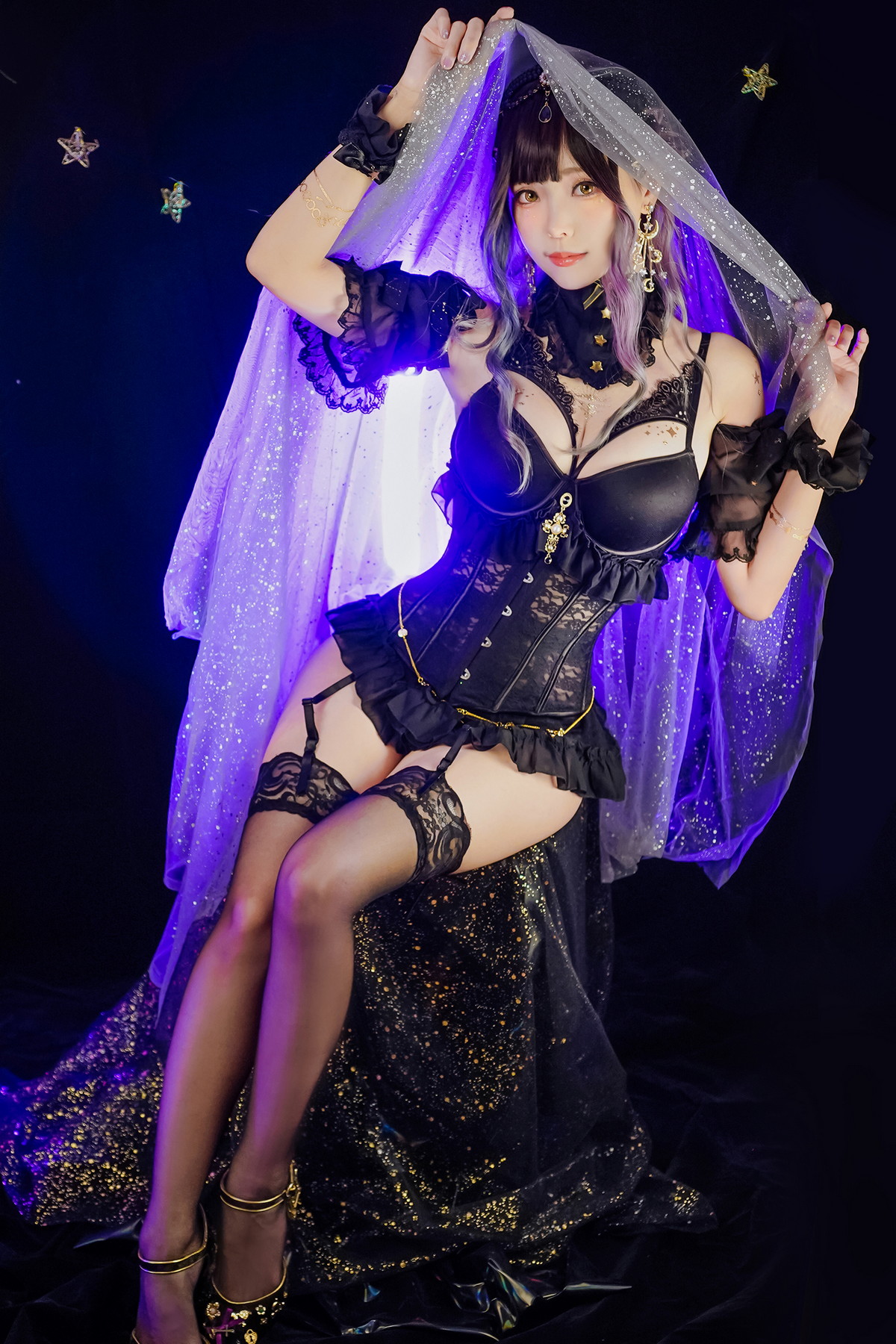 xgyw.top_Coser妹子Ely_eee-Astrology Witch主题性感黑色塑身内衣配黑丝吊袜诱惑写真33P