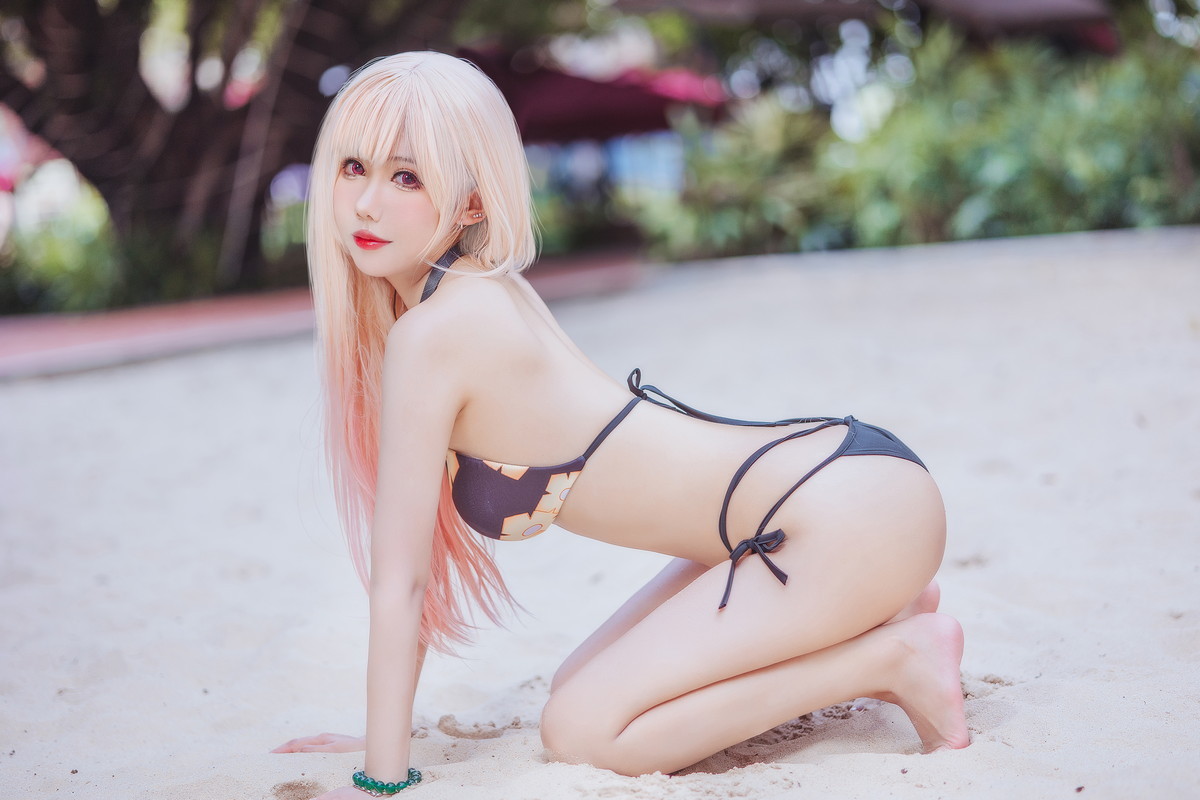 xgyw.top_Coser美女仙女月喜多川泳装主题户外泳池性感比基尼秀完美身材迷人诱惑写真29P