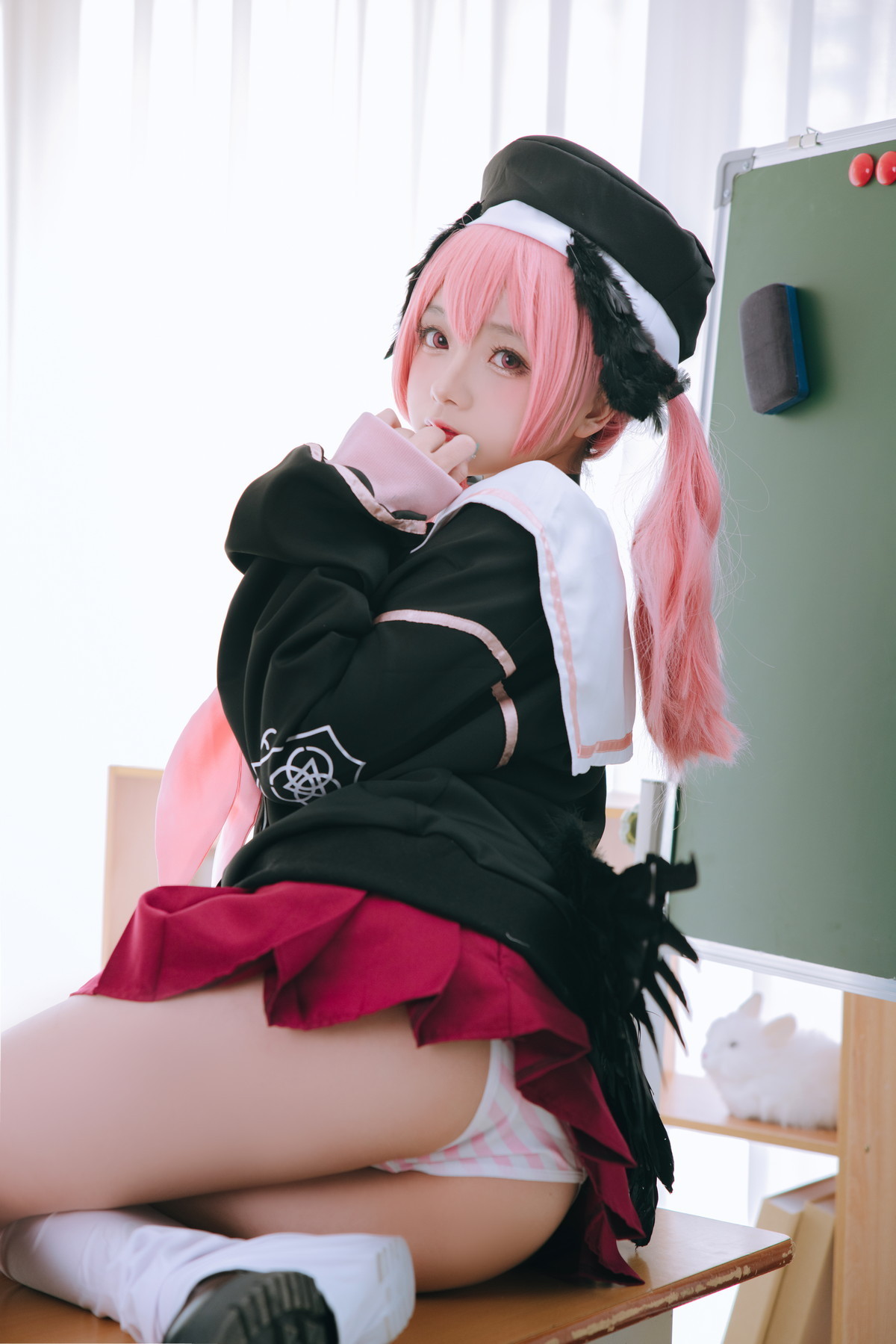 xgyw.top_Cosplay美女日奈娇下江小春主题室内脱性感学生制服露三点式内衣迷人诱惑写真149P
