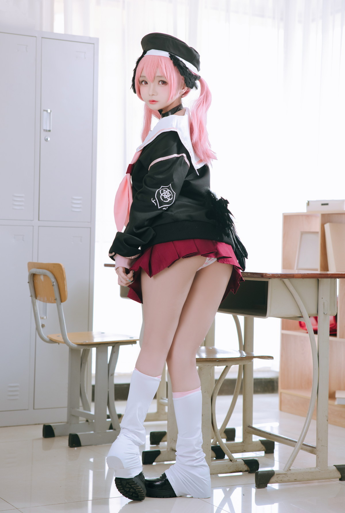 xgyw.top_Cosplay美女日奈娇下江小春主题室内脱性感学生制服露三点式内衣迷人诱惑写真149P
