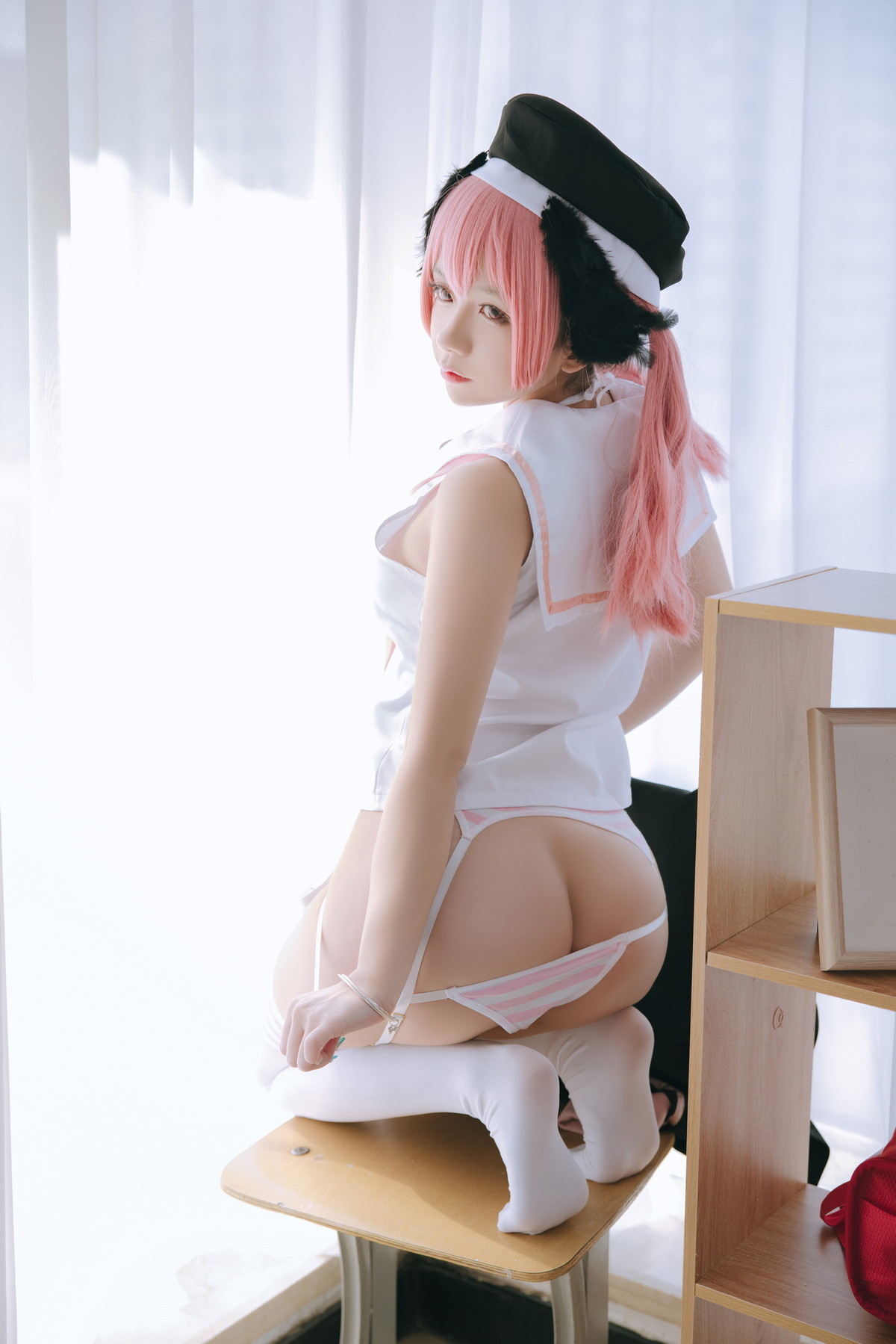 xgyw.top_Cosplay美女日奈娇下江小春主题室内脱性感学生制服露三点式内衣迷人诱惑写真149P