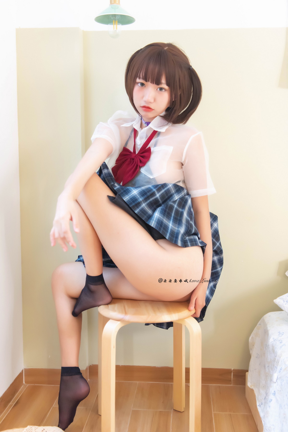 xgyw.top_动漫博主柒柒要乖哦晚间约会主题私房性感透明JK制服露三点式内衣撩人诱惑写真40P