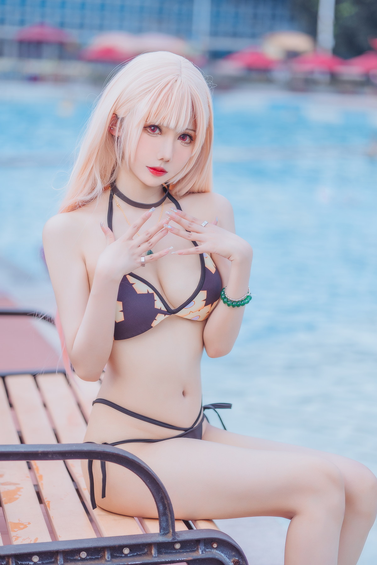 xgyw.top_Coser美女仙女月喜多川泳装主题户外泳池性感比基尼秀完美身材迷人诱惑写真29P